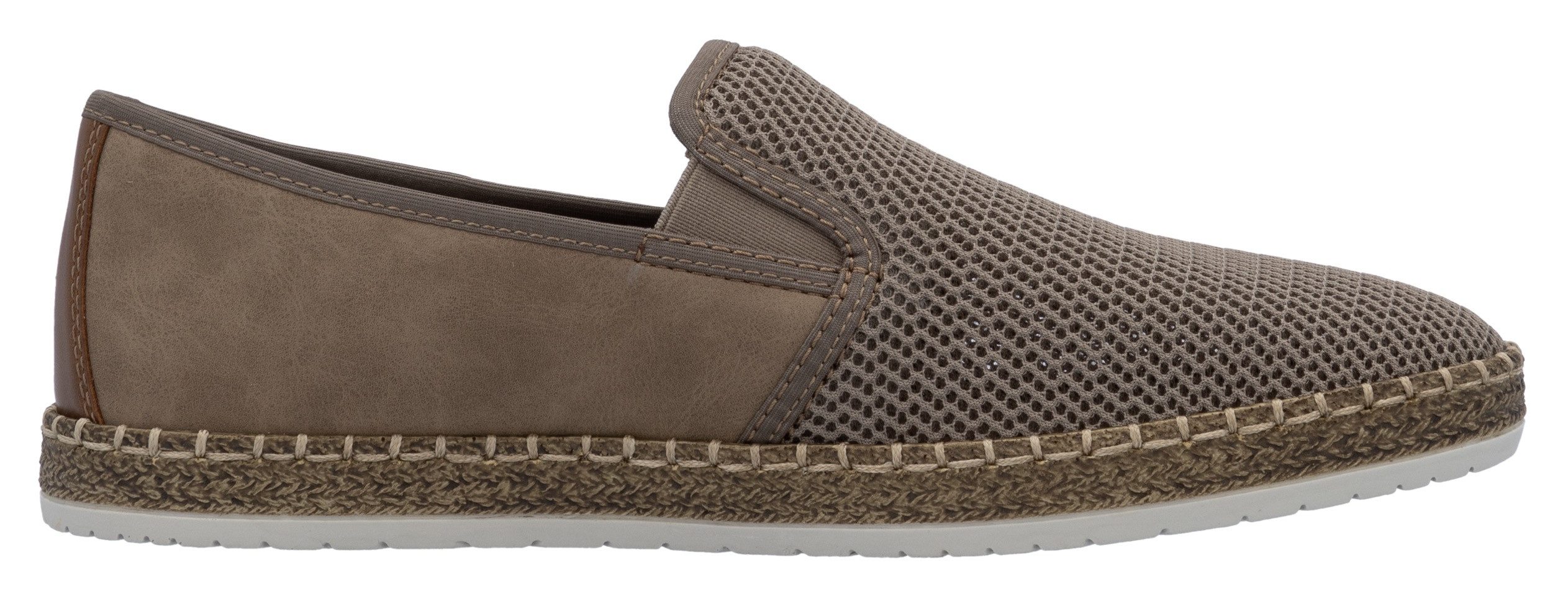 Rieker Espadrilles Slipper, strand schoen, zomerschoen met stretchinzetten