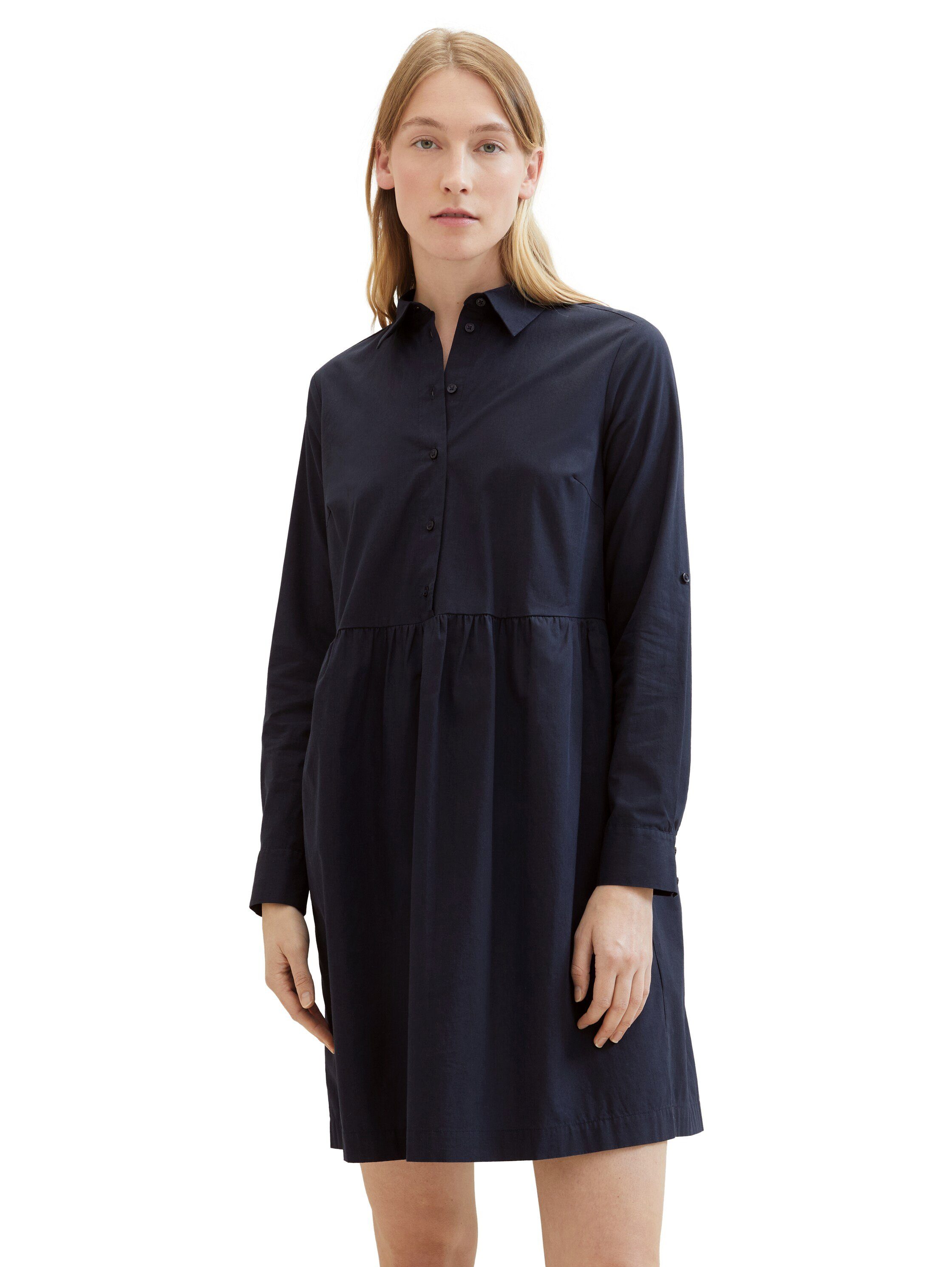 Tom Tailor Jurk met overhemdkraag POPLIN met knoopsluiting