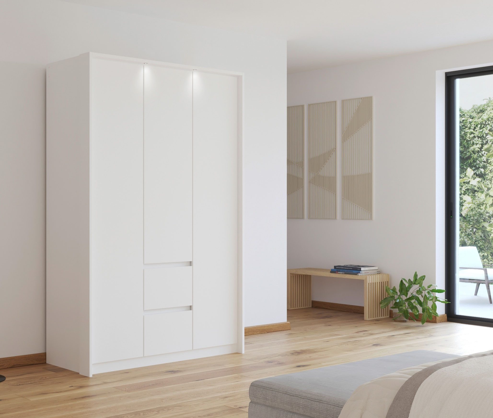 rauch Draaideurkast Mainz met passe-partout optioneel met verlichting, buitendeuren met push-to-openfunctie
