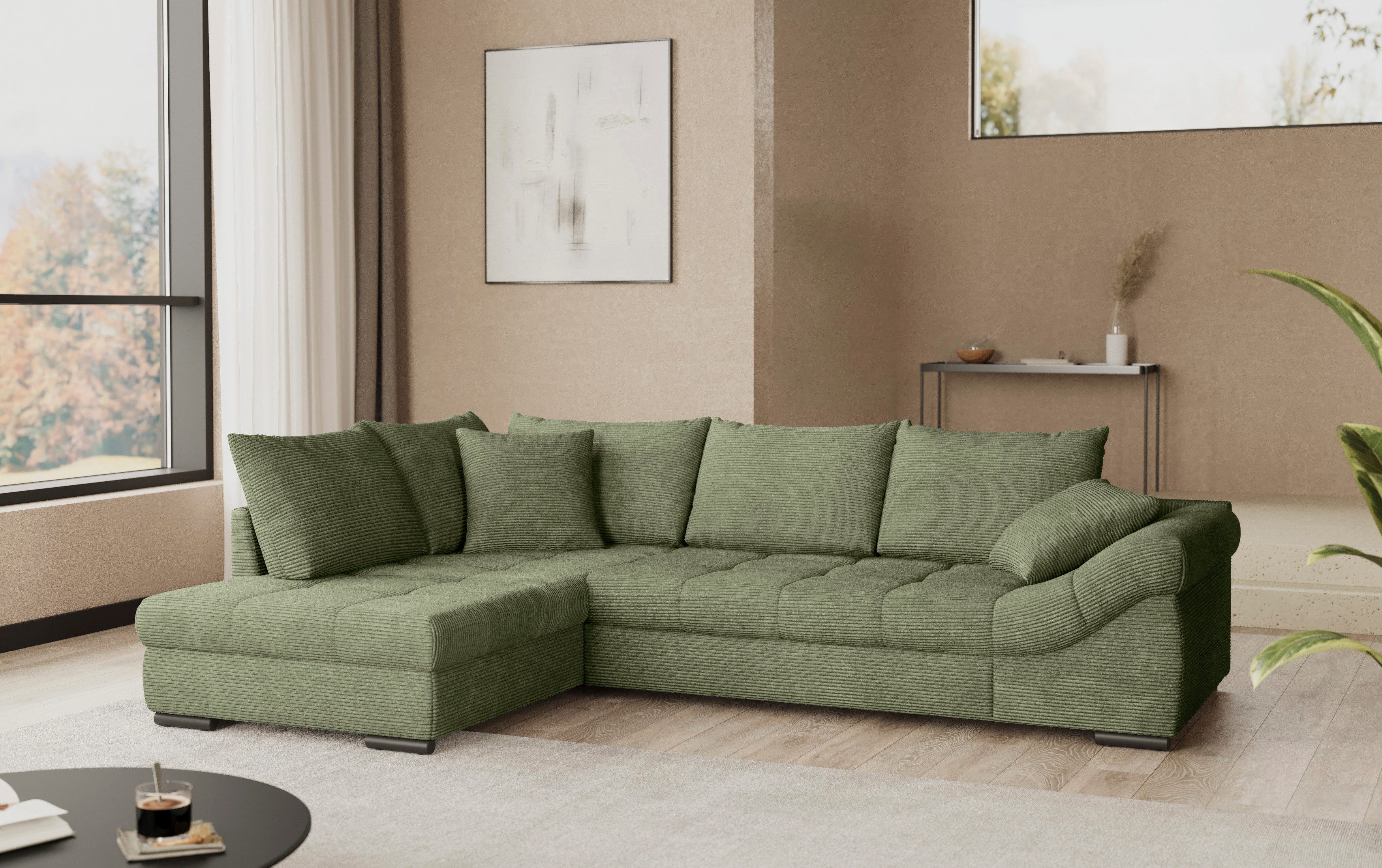 Mr. Couch Hoekbank Allegro DuraFlex, L-vorm Hochschläfer beduitbreiding, koudschuimvering, tot 140 kg belastbaar