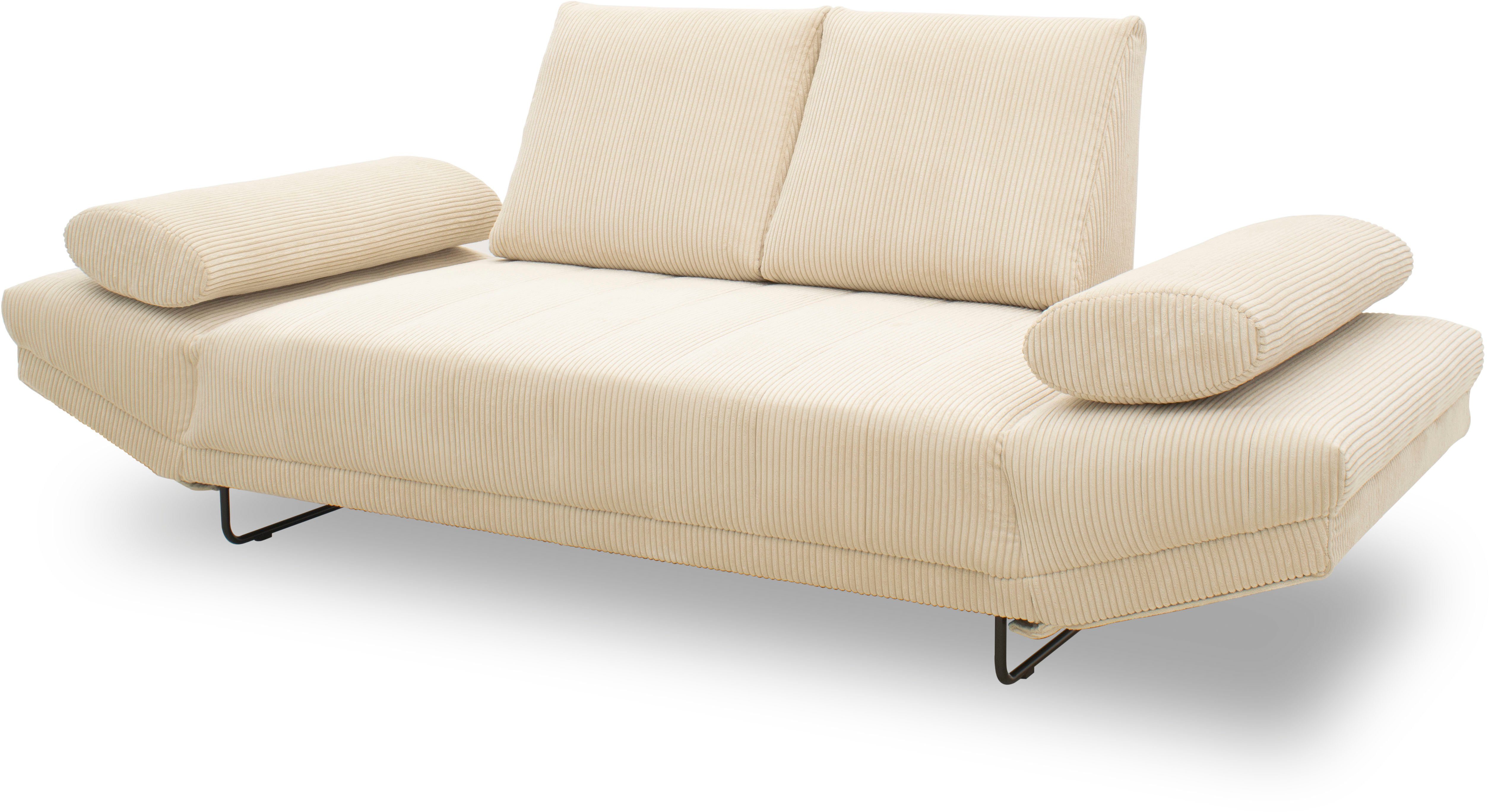 INOSIGN Slaapbank Jadelyn met opklapbare armleuningen, Binnenvering, ribfluwelen bekleding, incl. 2 armleuningkussens, ligoppervlak 97 x 250 cm