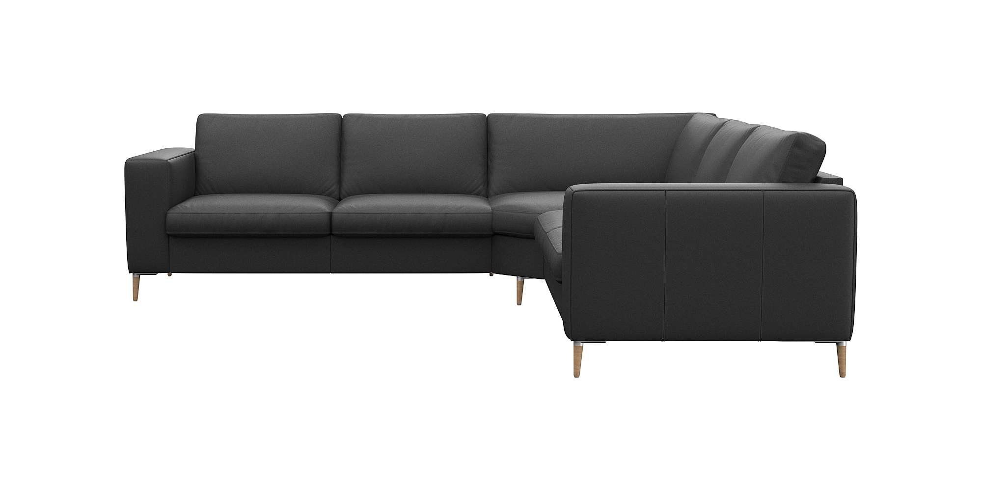 FLEXLUX Hoekbank Fiore, gelijkbenig, super zitcomfort door koudschuim in de zitting zwart, hoekbanken, 257 cm