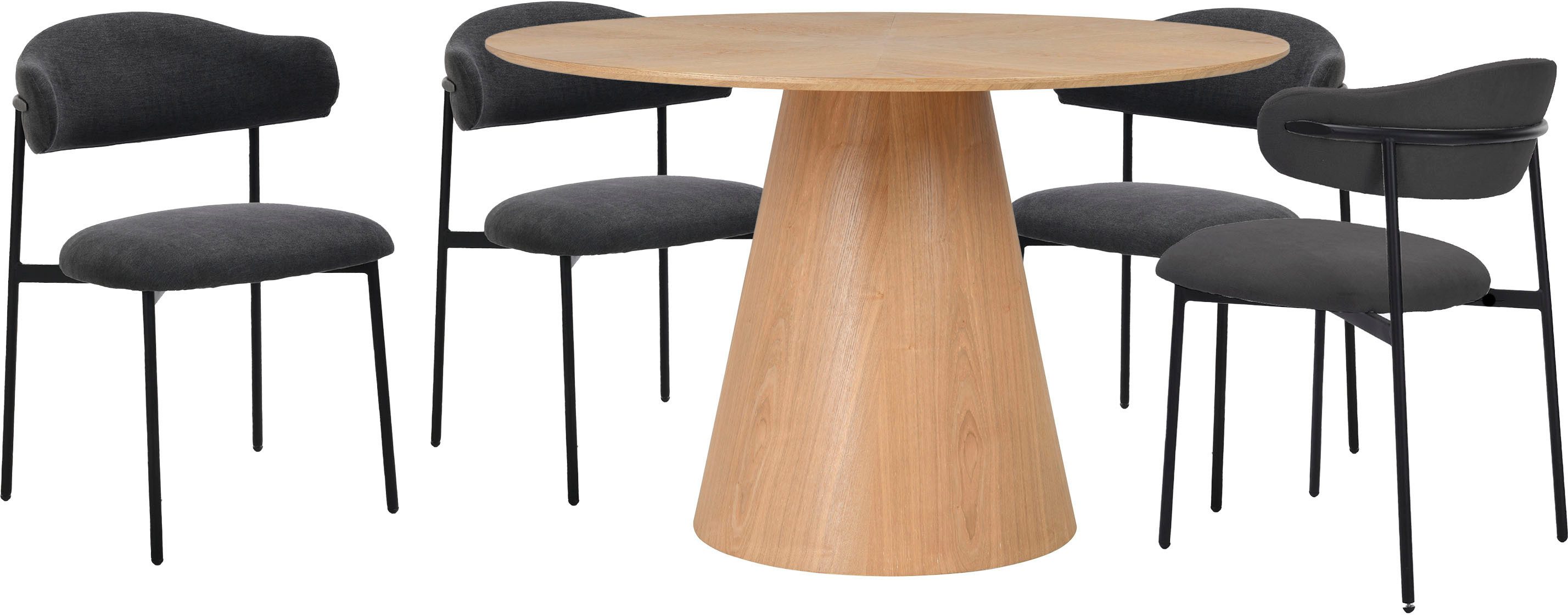 byLIVING Eetkamerstoel Jersey (2-stuks set) Frame van metaal zwart, keukenstoel, geweven stofbekleding, diverse kleuren (set)