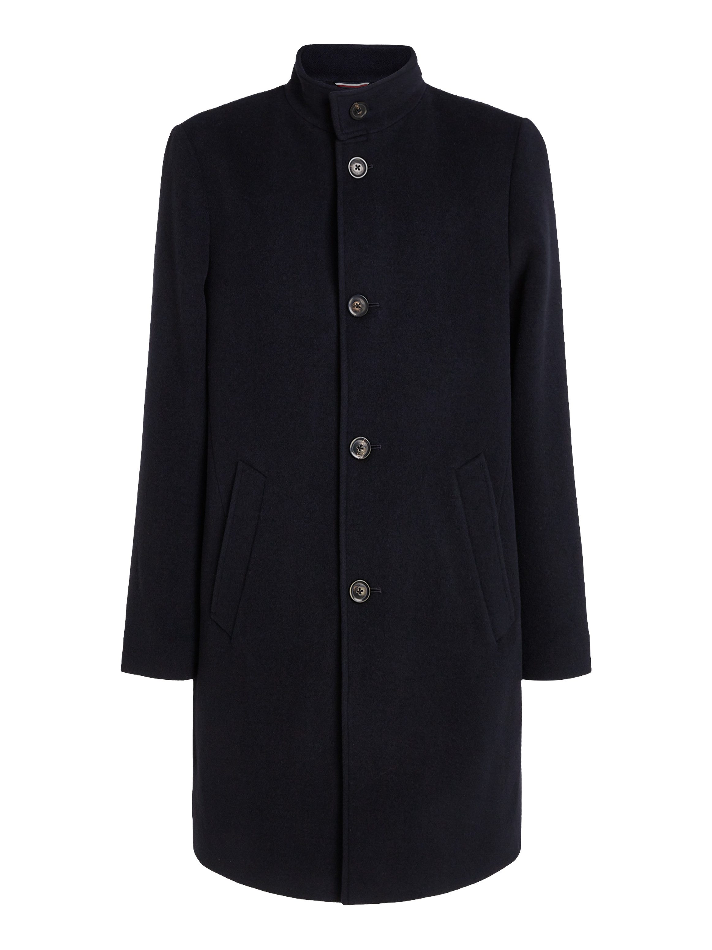 Tommy Hilfiger Wollen jas DC STAND COLLAR WOOL MIX COAT