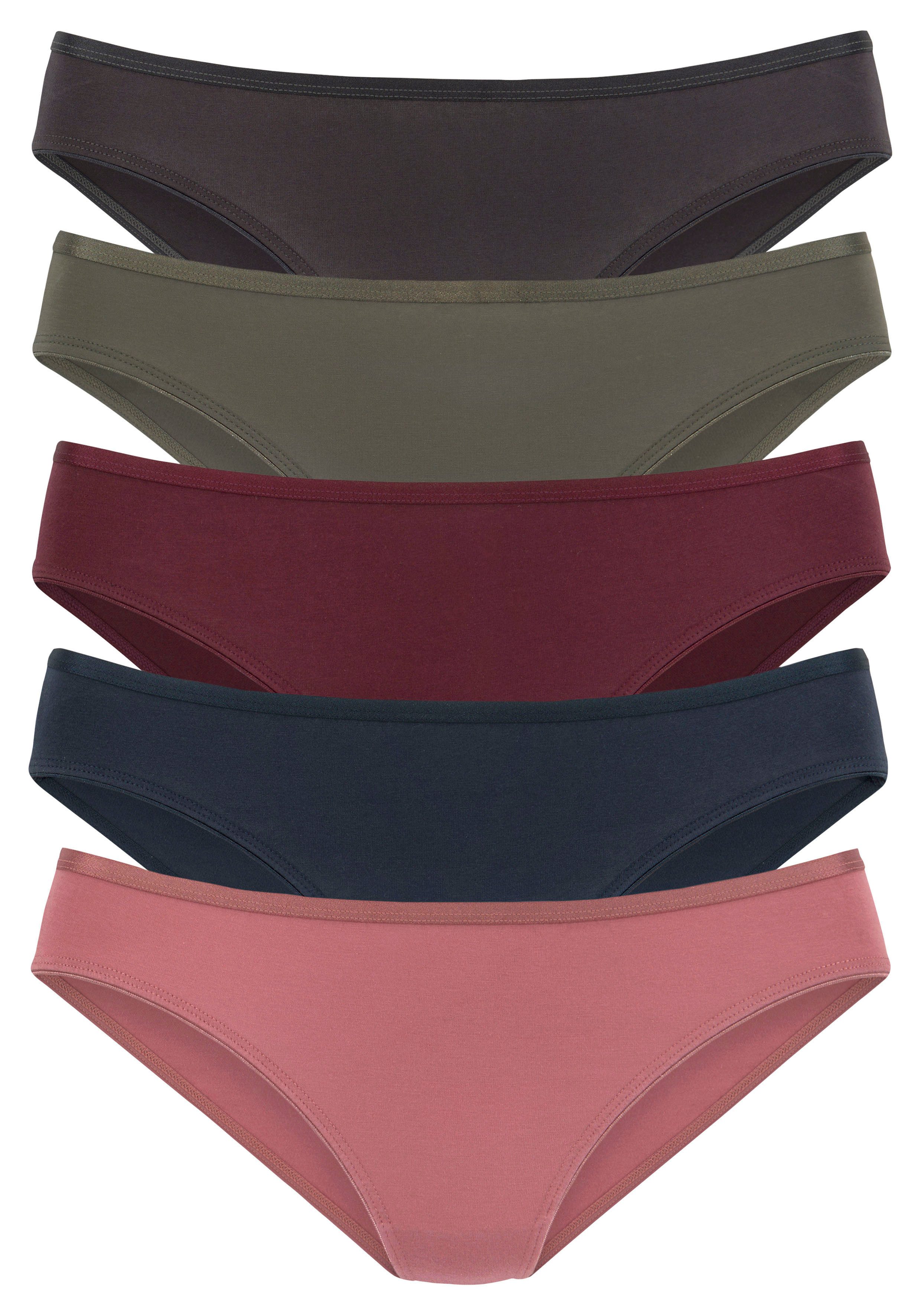 Vivance Jazz-hipsters elastische katoenkwaliteit (5 stuks, Set van 5) dames slips maat 48/50 rood