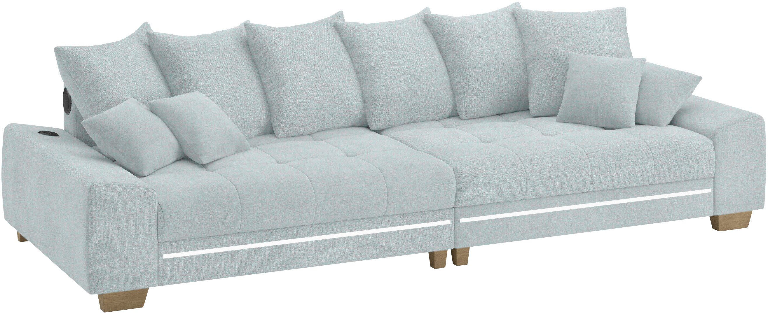 Mr. Couch Megabank Nikita II RGB-LED, Bluetooth-geluidssysteem, optioneel met koudschuim grijs, xxl banken