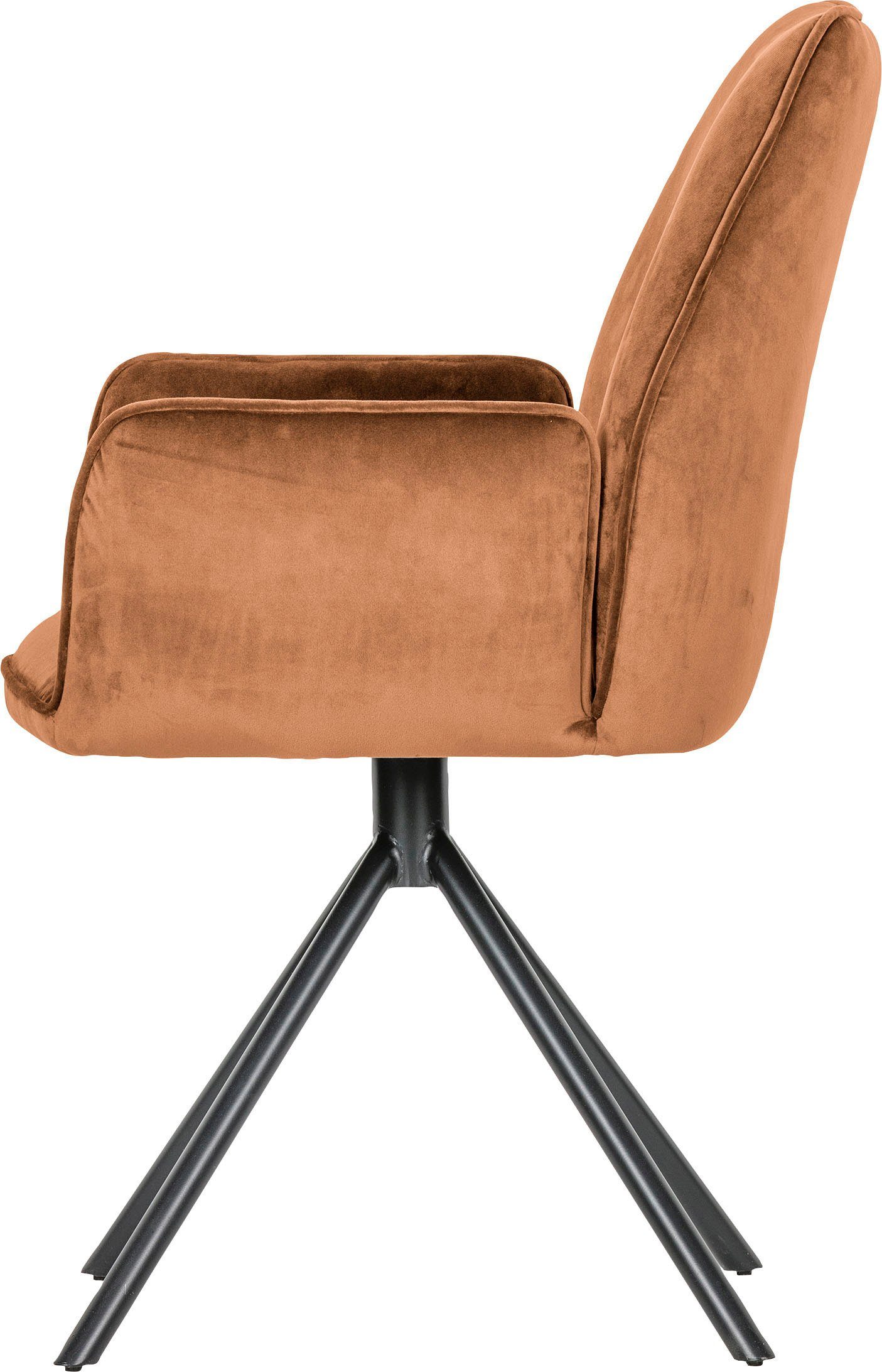 WOOOD Eetkamerstoel AMBERS met armleuningen, gepolsterd, 4-poots frame, breedte 60 cm (2 stuks)