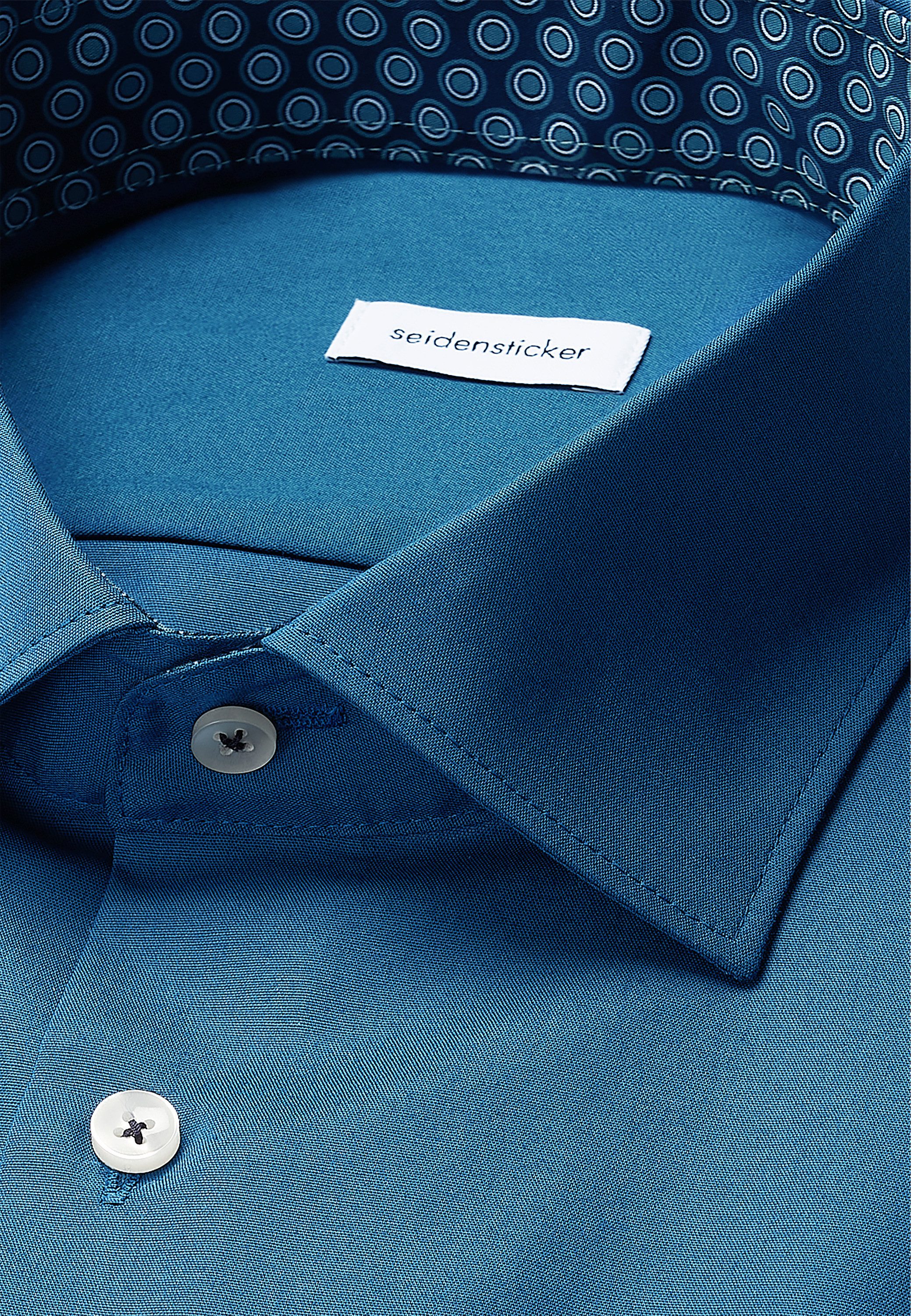 seidensticker Businessoverhemd Zwarte roos Slim 1/1 Kent kraag uni