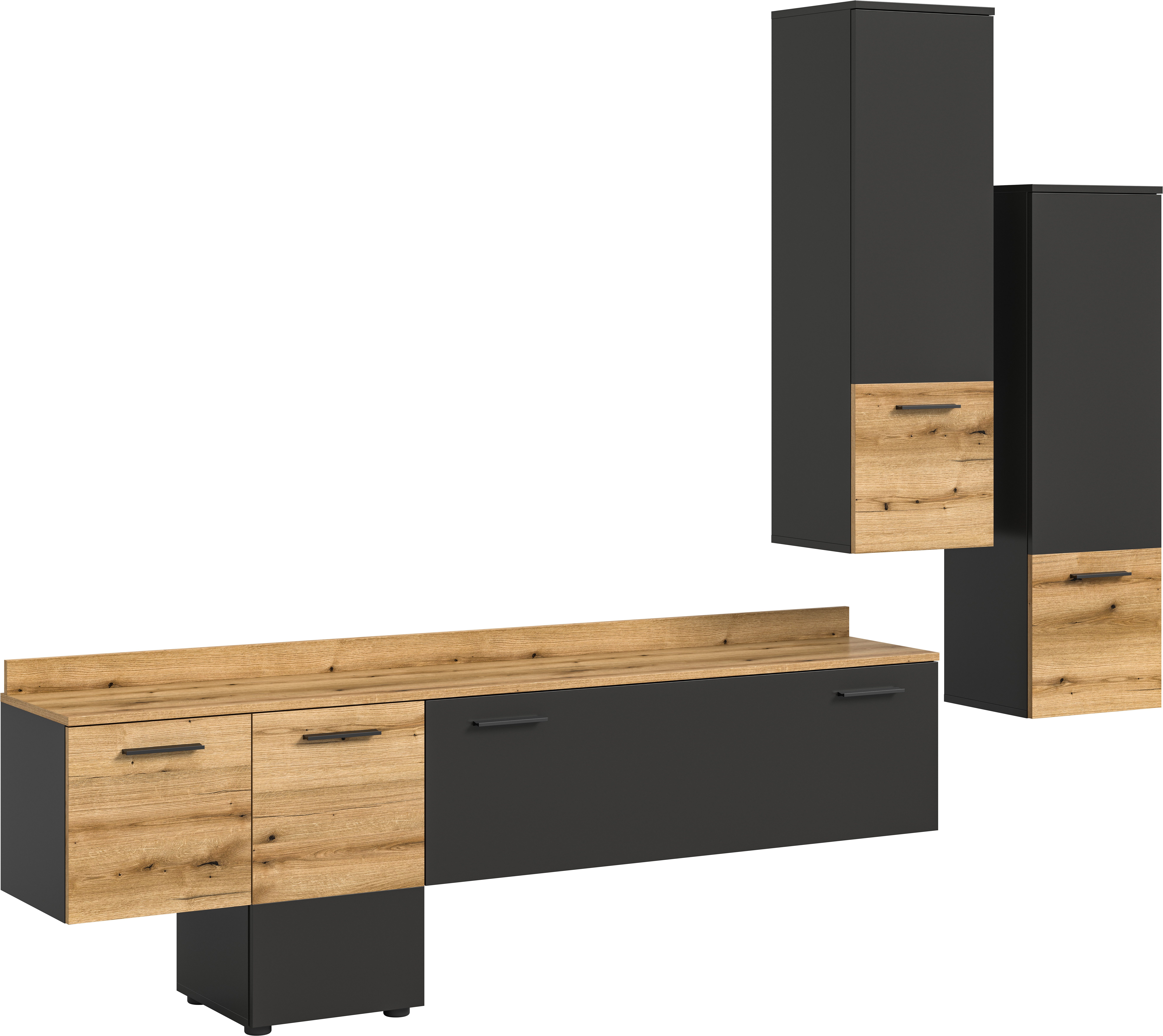 INOSIGN Wandmeubel Laport, Breedte 247 cm, incl. 1 Lowboard met indirecte verlichting & (3-delig)