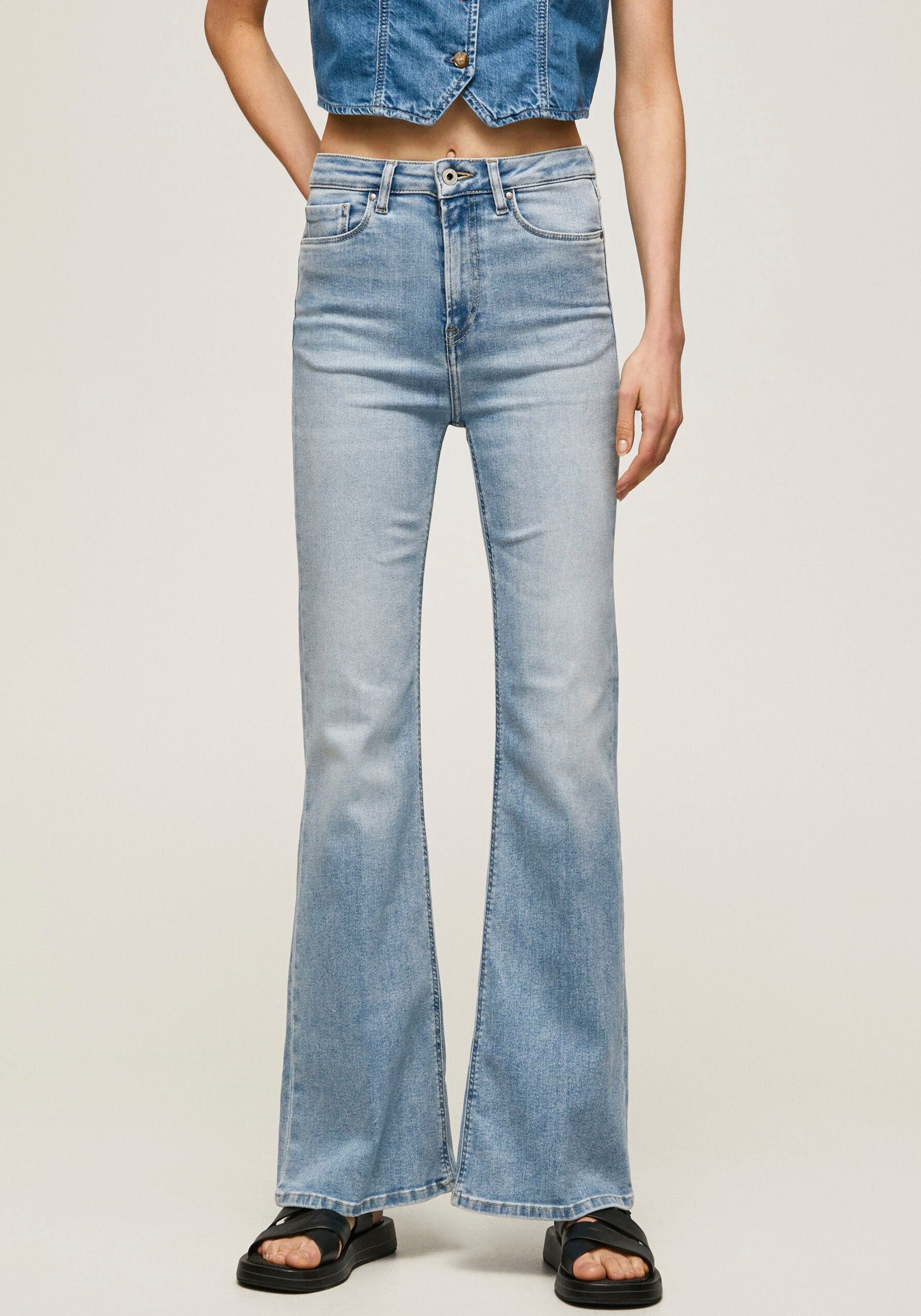 Pepe Jeans High-waist jeans Willa dames high waisted jeans maat 30 blauw