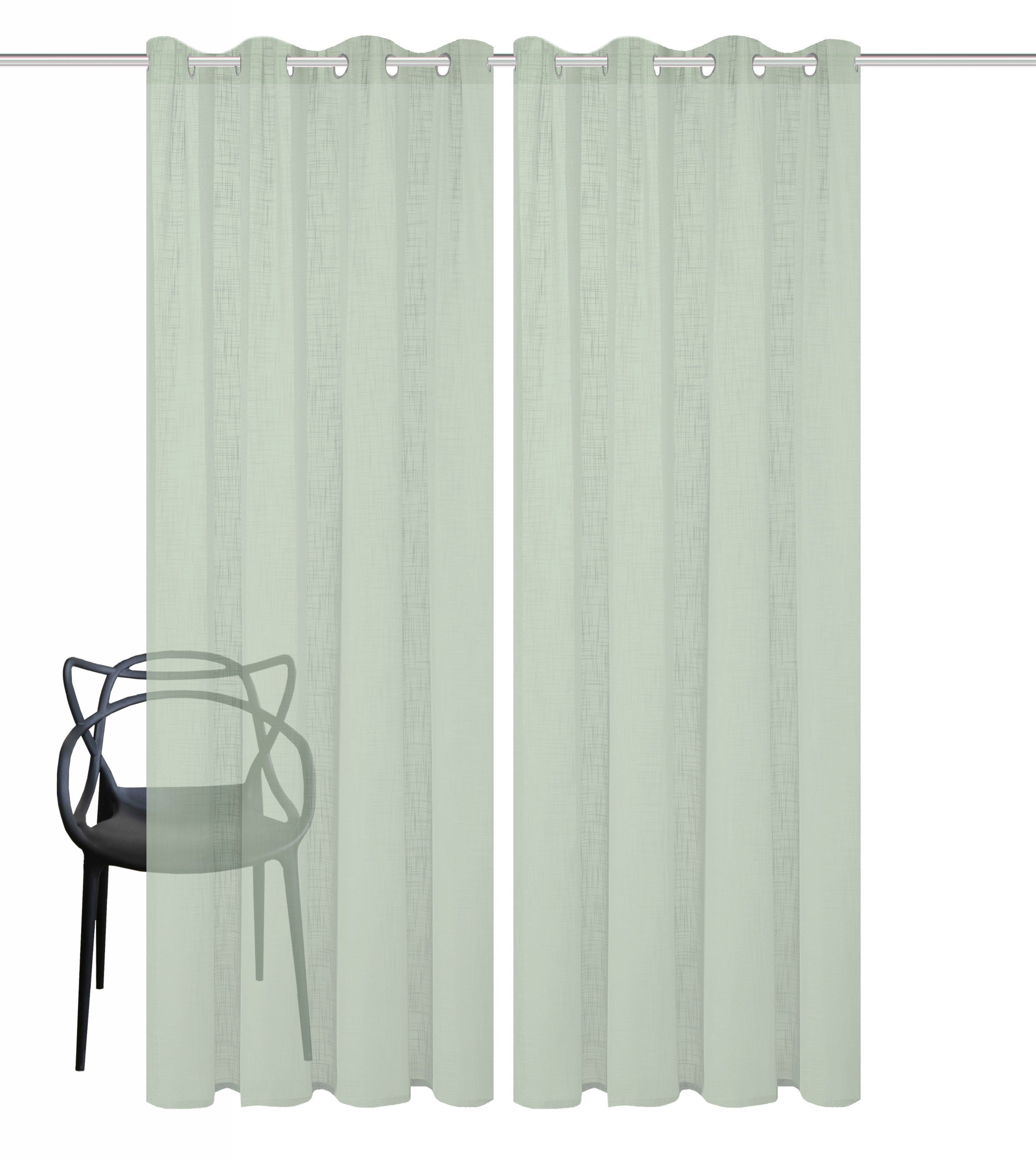 Home Basics Gordijn SOFTY set van 2 2-delig set oog-sjaal softy uni (2 stuks)