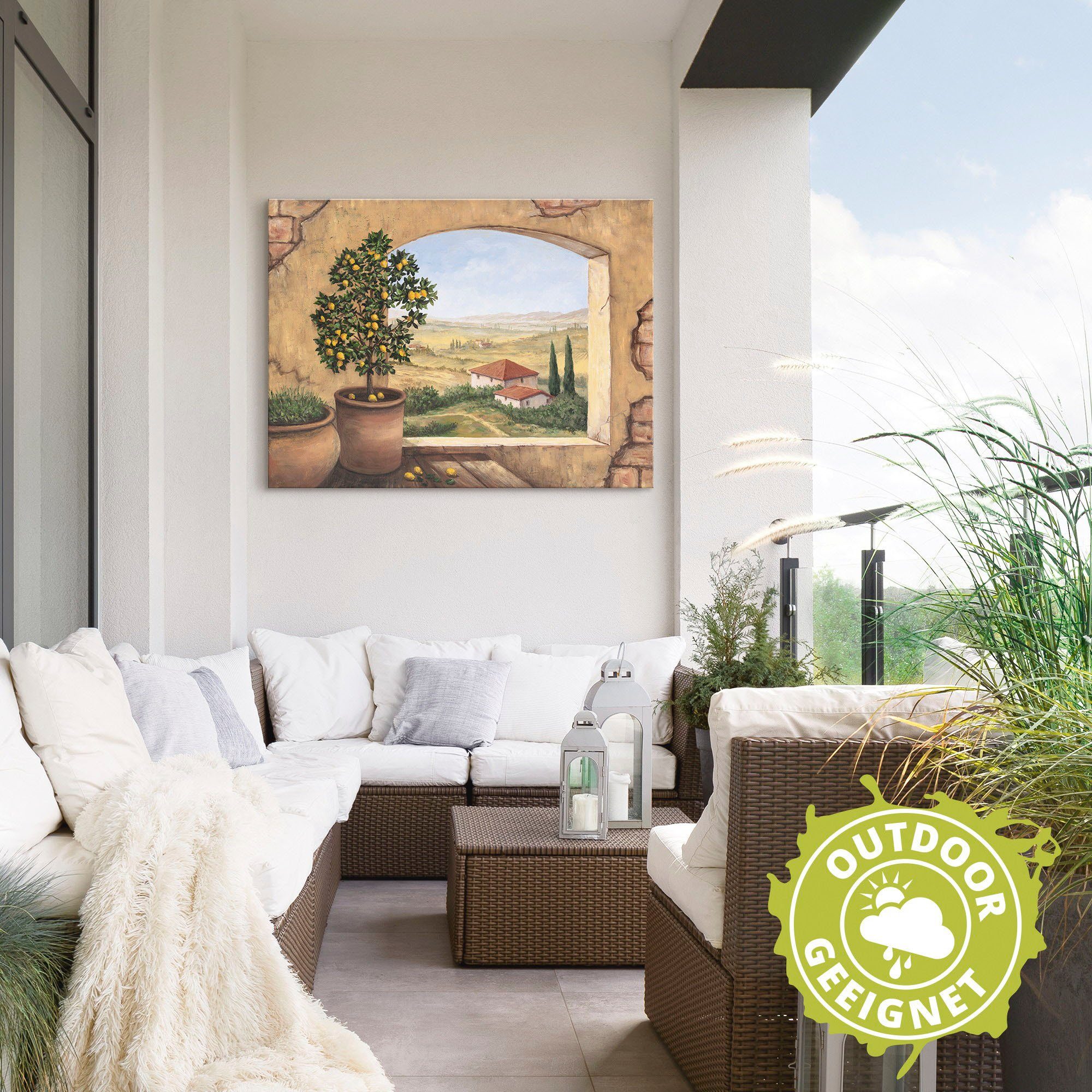 Artland Artprint Raam in Toscane als artprint van aluminium, artprint voor buiten, artprint op linnen, poster, muursticker