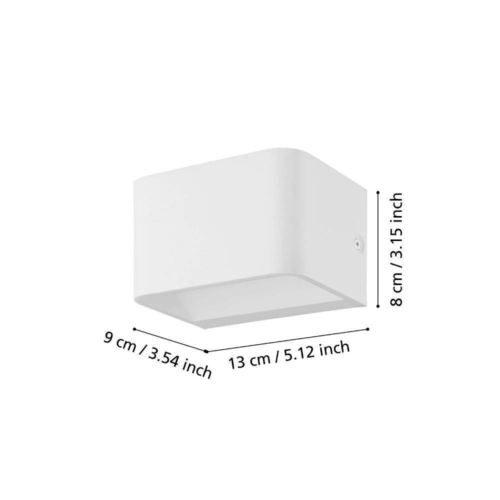 EGLO Wandlamp SANIA 4 wandlamp, wandspot, ganglamp, wit, LED, modern (1 stuk)