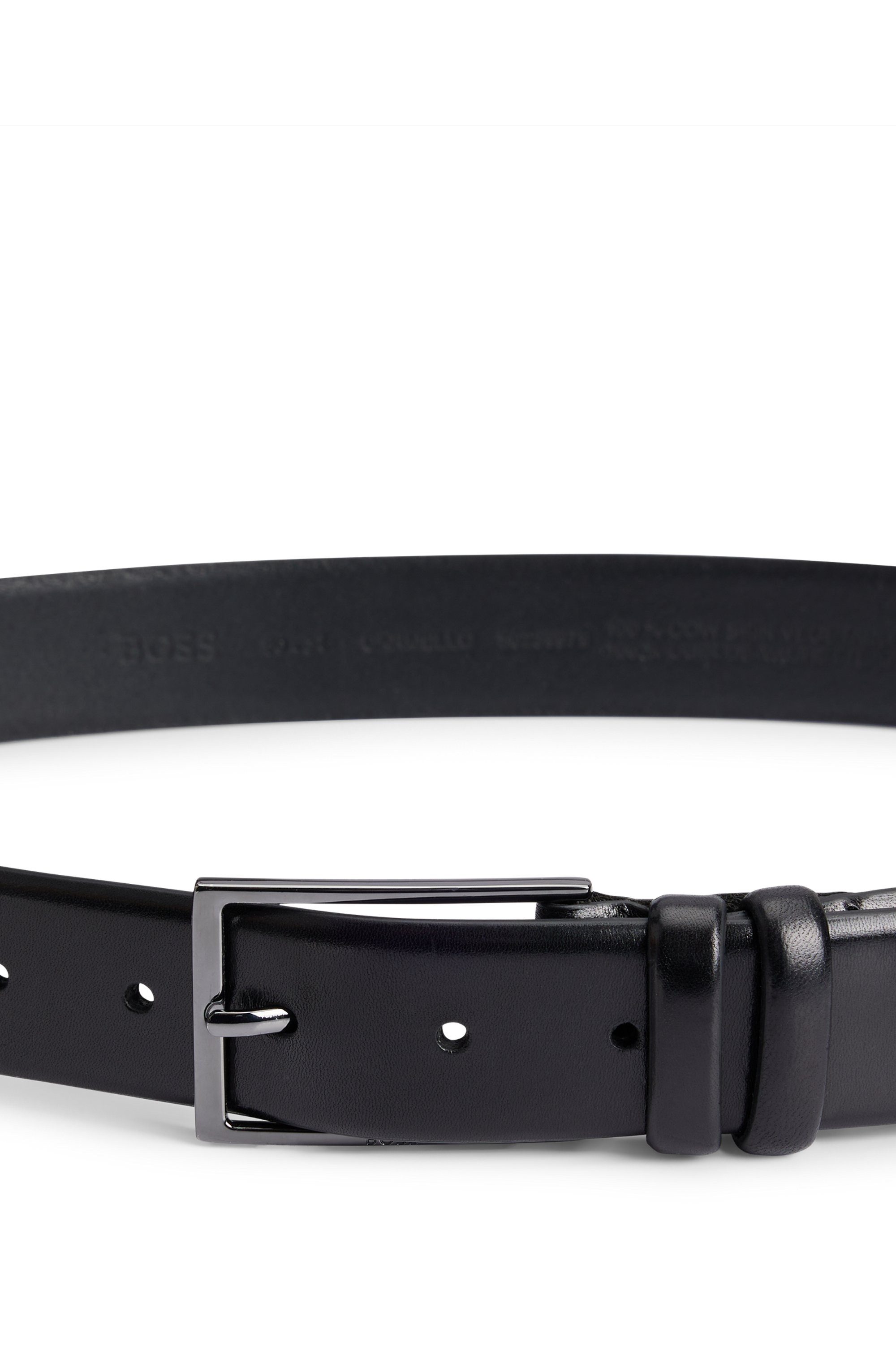 Boss Leren riem CARMELLO van gelooid leer met hugo boss logo-embossing op metalen sluiting