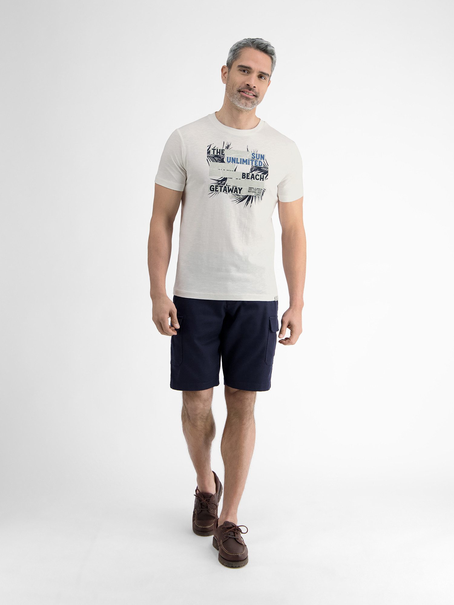 Lerros T-shirt LERROS heren T-shirt met zomerse borstprint