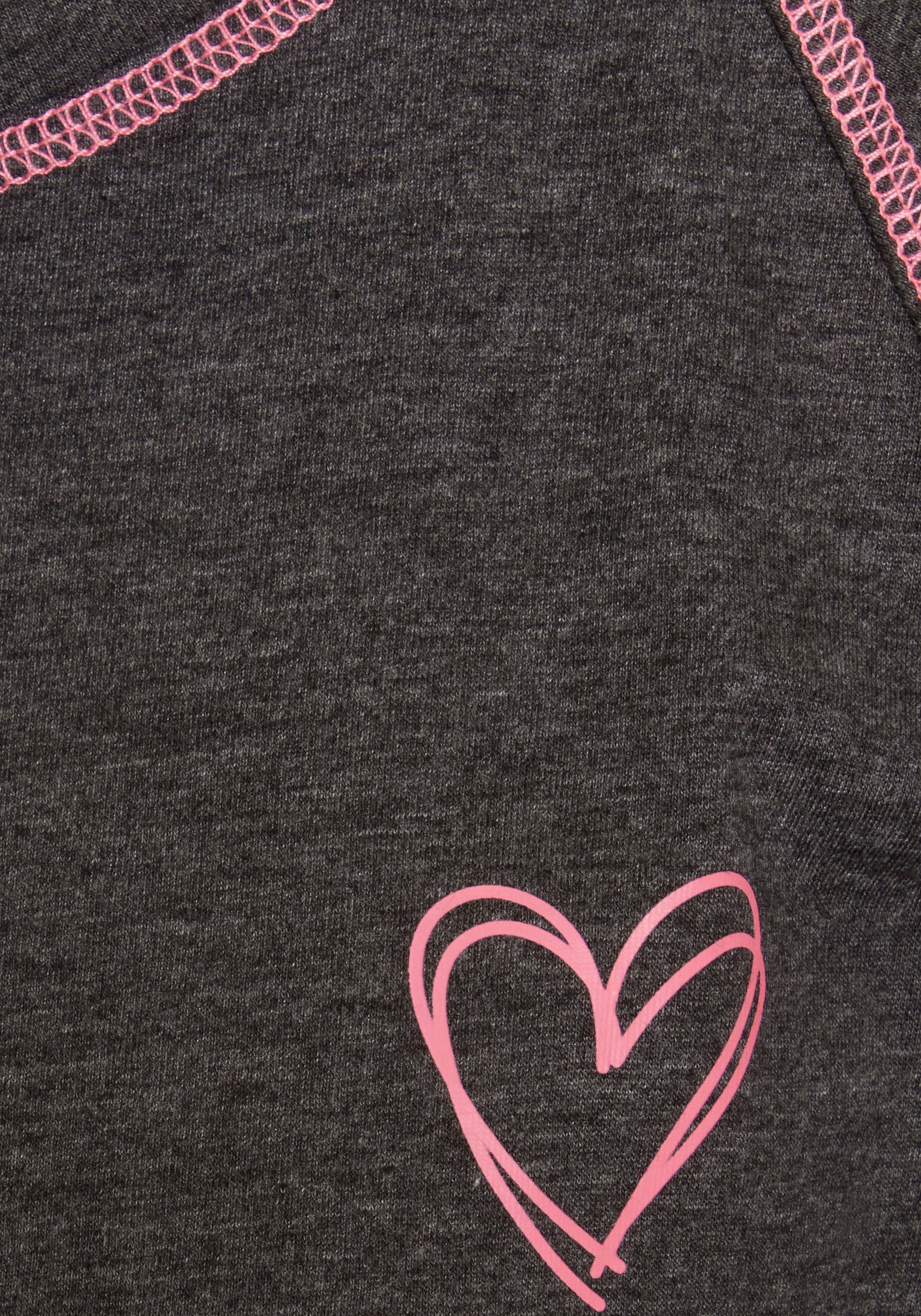 Vivance Dreams Shortama met decoratieve flatlock-naden in neonkleuren (2-delig)
