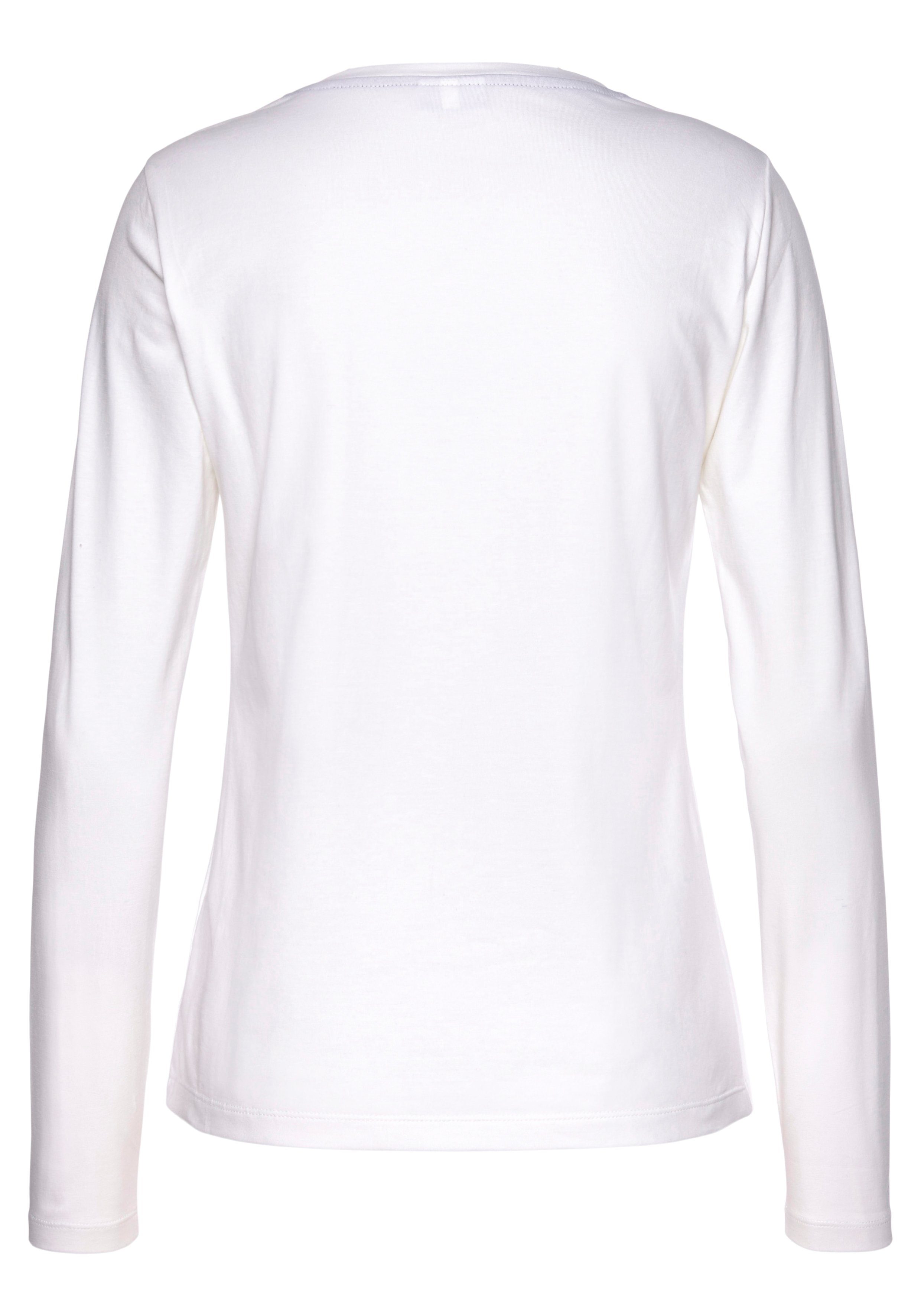 Eastwind Shirt met lange mouwen Lange mouw, in basic-stijl, ronde halslijn, van katoen (Set van 3)