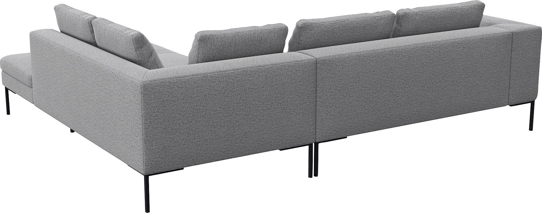 FLEXLUX Hoekbank Loano, supercomfortabel zitcomfort door koudschuim in de zitting moderne bank, vrij in de ruimte te plaatsen, losse kussens, l-vorm