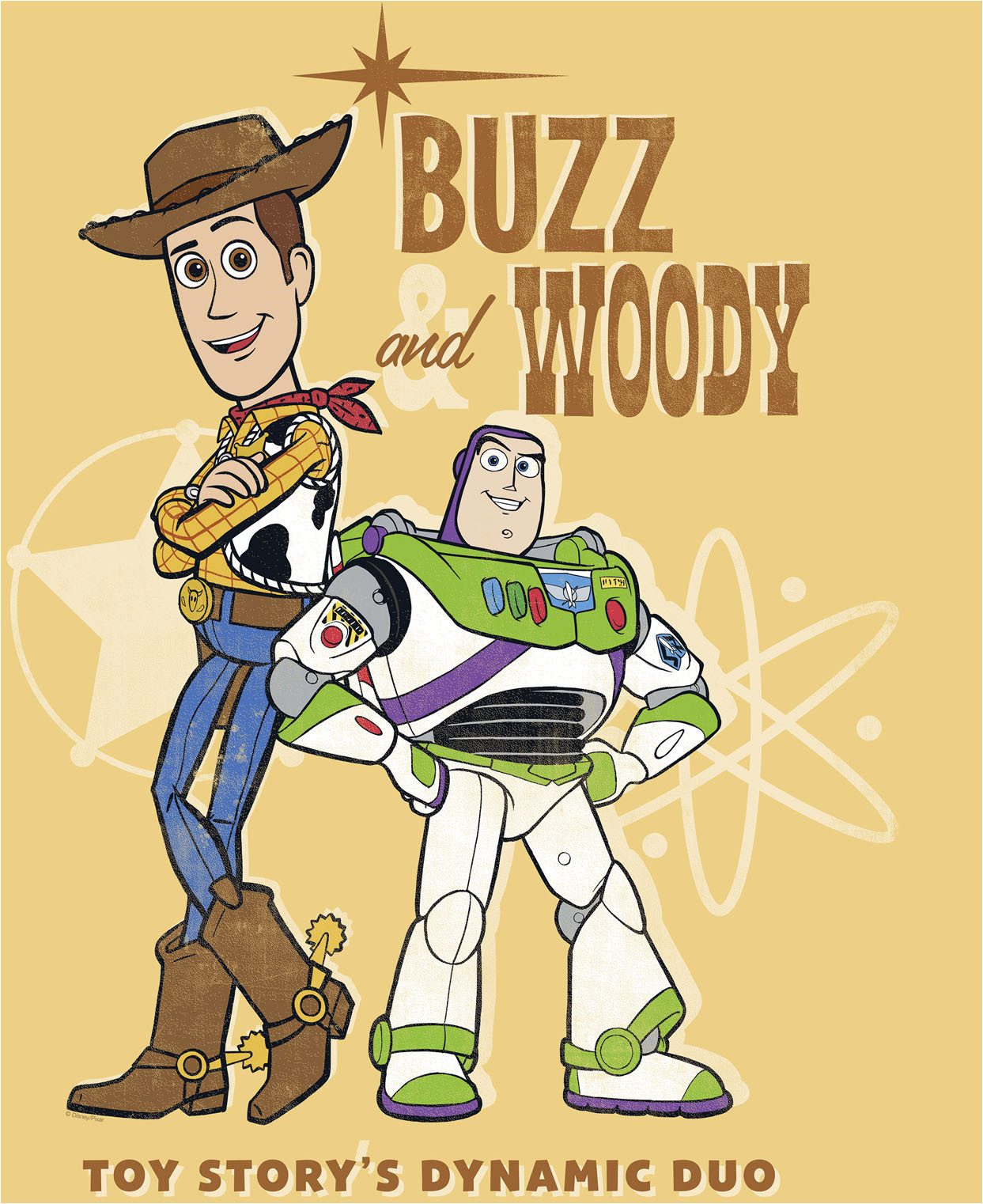 Komar Artprint op linnen Disney and Pixar Toy Story Buzz and Woody 400 x 260 cm (breedte x hoogte) - behang, vlies, woonkamer, slaapkamer (1 stuk)