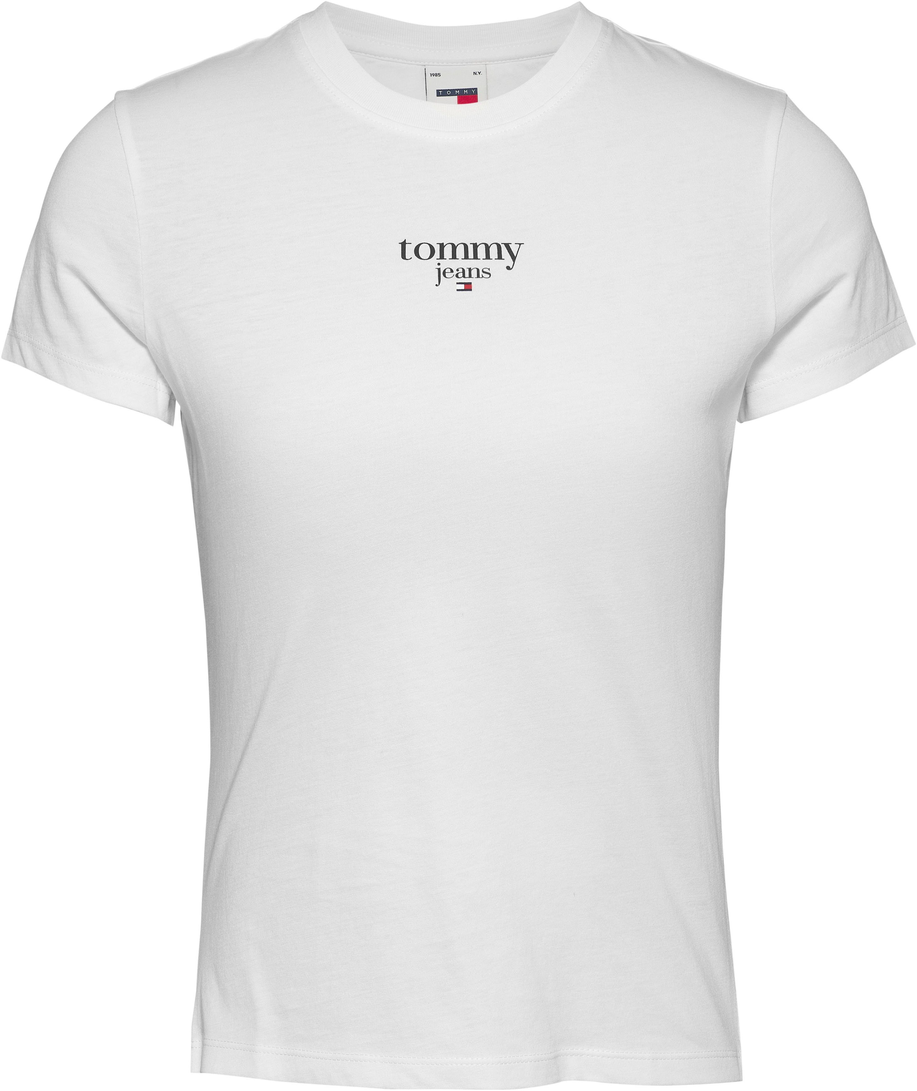 TOMMY JEANS Shirt met ronde hals TJW SLIM ESSENTIAL LOGO 1 SS EXT met logo-opdruk ronde hals