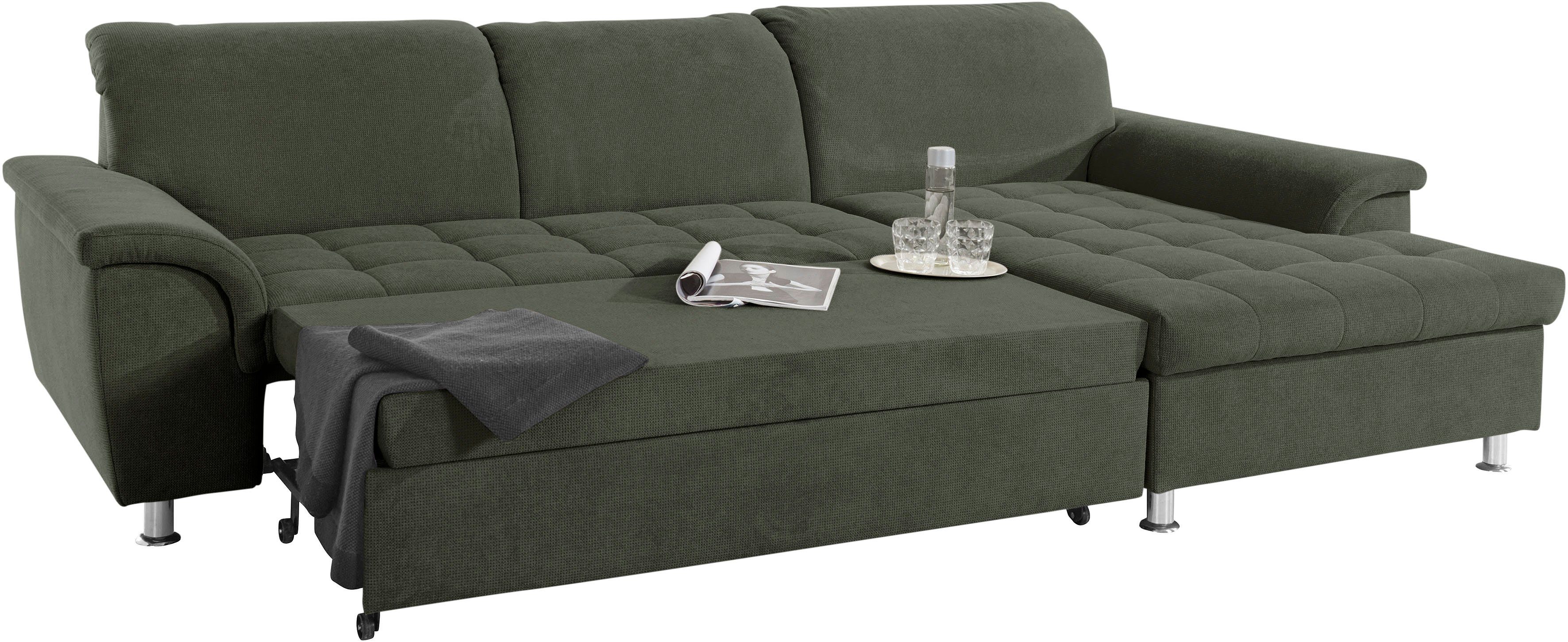 DOMO collection Hoekbank Franzi, tijdloos en elegant, moderne zittingstikking, L-Vorm