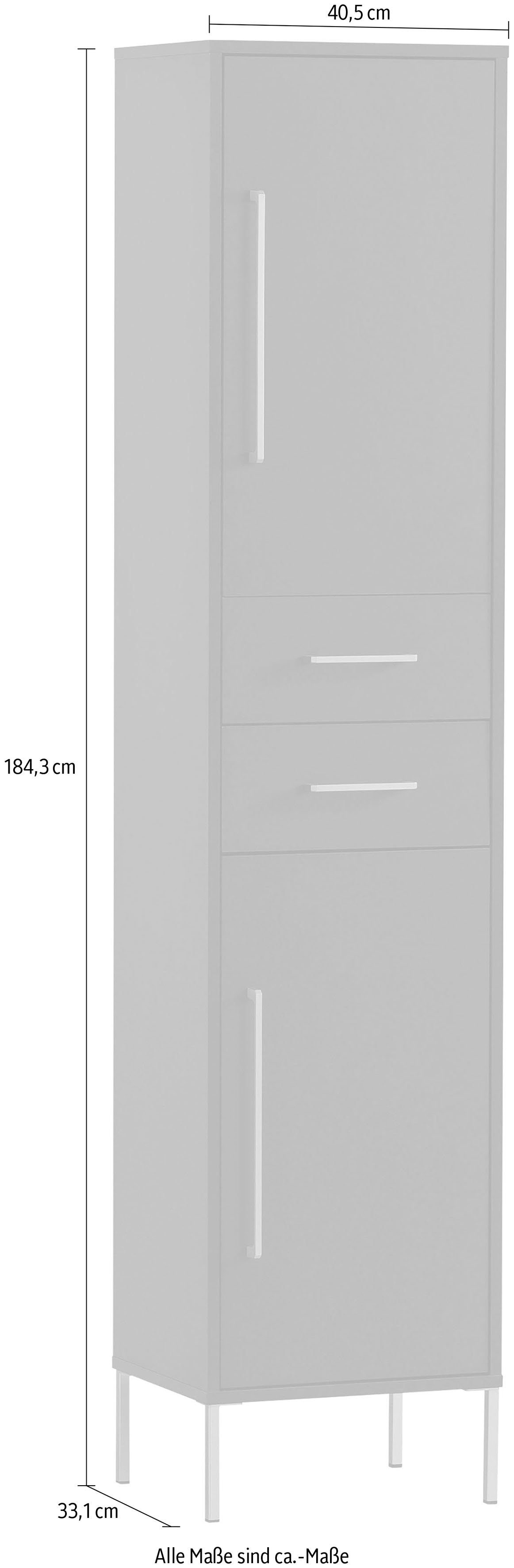welltime Hoge kast Kent met goudkleurige handgrepen