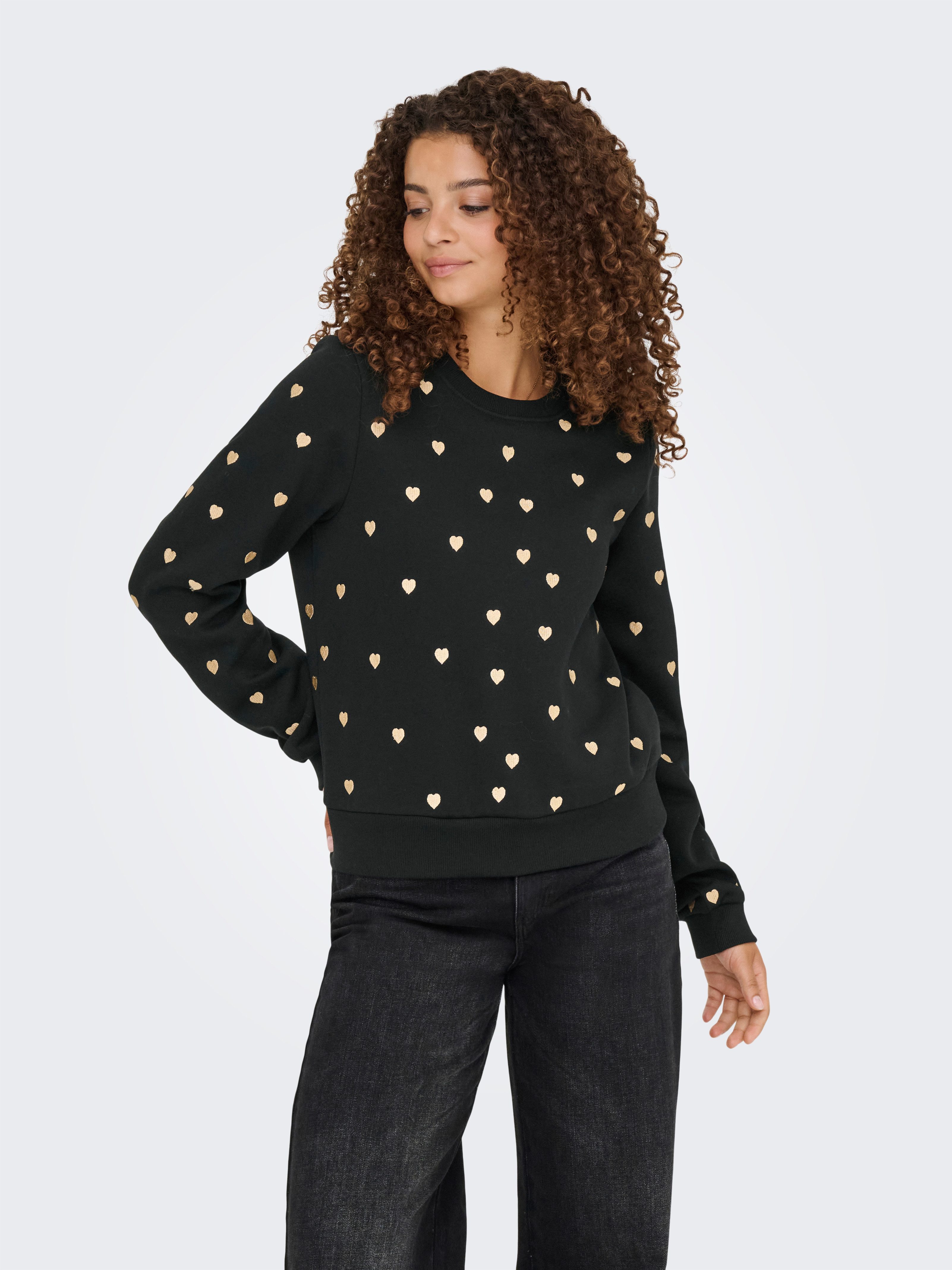 Only Sweatshirt ONLATIKA L/S O-NECK GLITTER EMB. BOX SWT