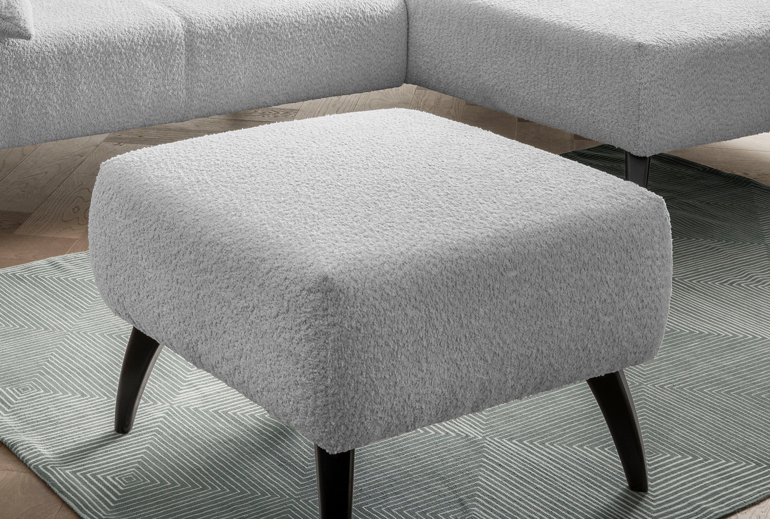 INOSIGN Hocker Colori Kleur houten poten naar keuze, verschillende stoffen, hoogwaardige stof