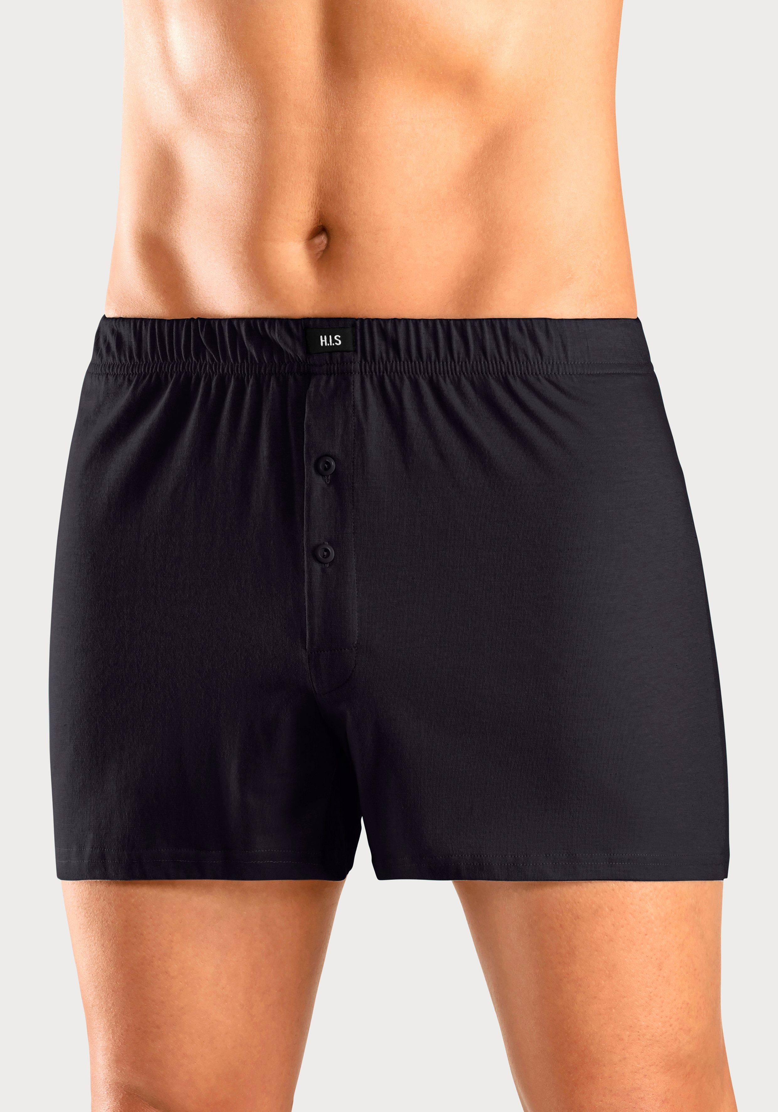H.I.S Wijde boxershort Heren boxer wijdte pasvorm, comfortband, van katoen-stretch (set, 5 stuks)