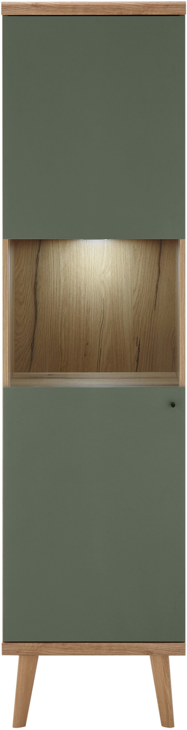 INOSIGN Vitrinekast MAVAS in moderne trendkleur, handgrepen van metaal (zwart), hoogte 197 cm