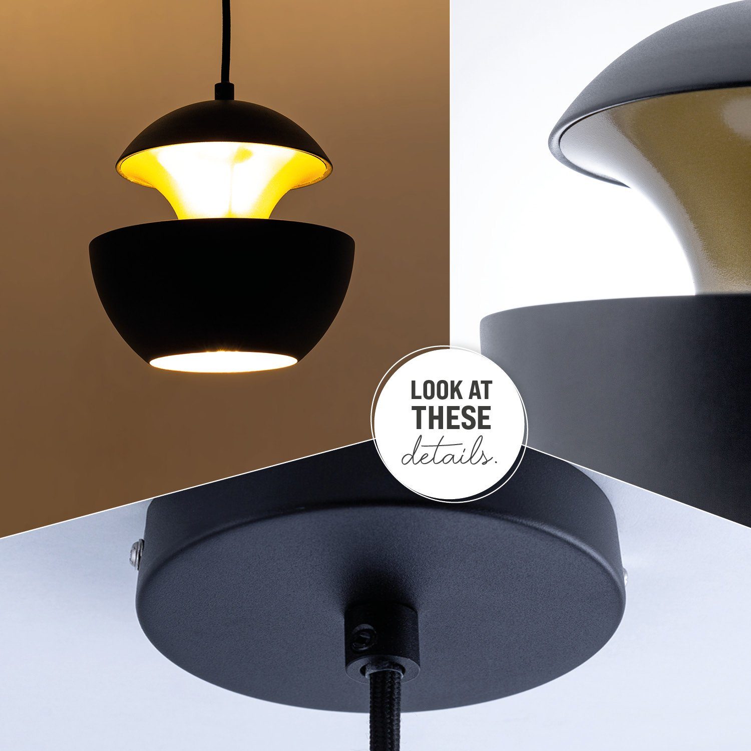 Paco Home Hanglamp Ben Hanglamp Eettafellamp 1,5m textielen kabel in te korten indirect licht