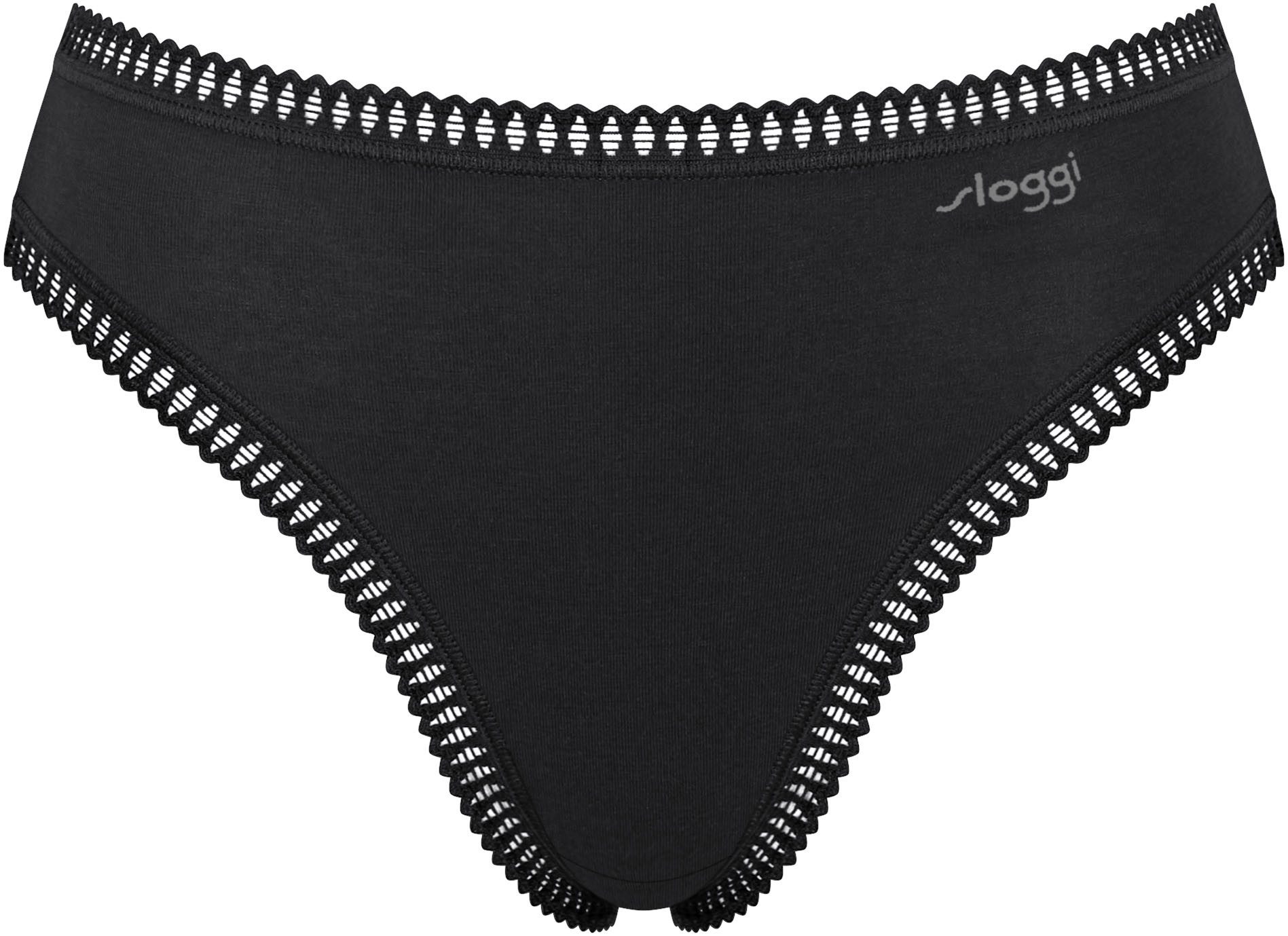 Sloggi Slip GO Crush hoge beenuitsnijding, kant, vrouwelijk, zacht, elastisch, katoenmix (Set van 3)