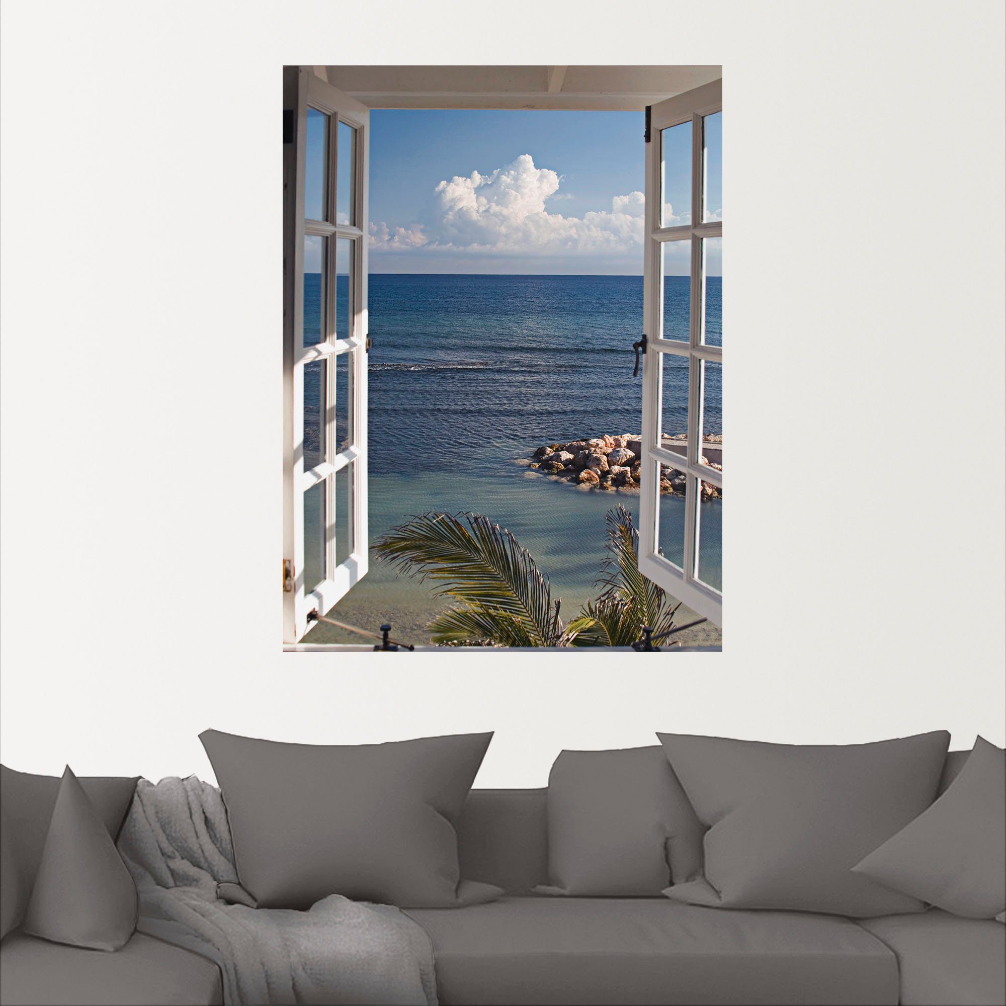 Artland Artprint Uitzicht op het paradijs als artprint van aluminium, artprint voor buiten, artprint op linnen, poster, muursticker