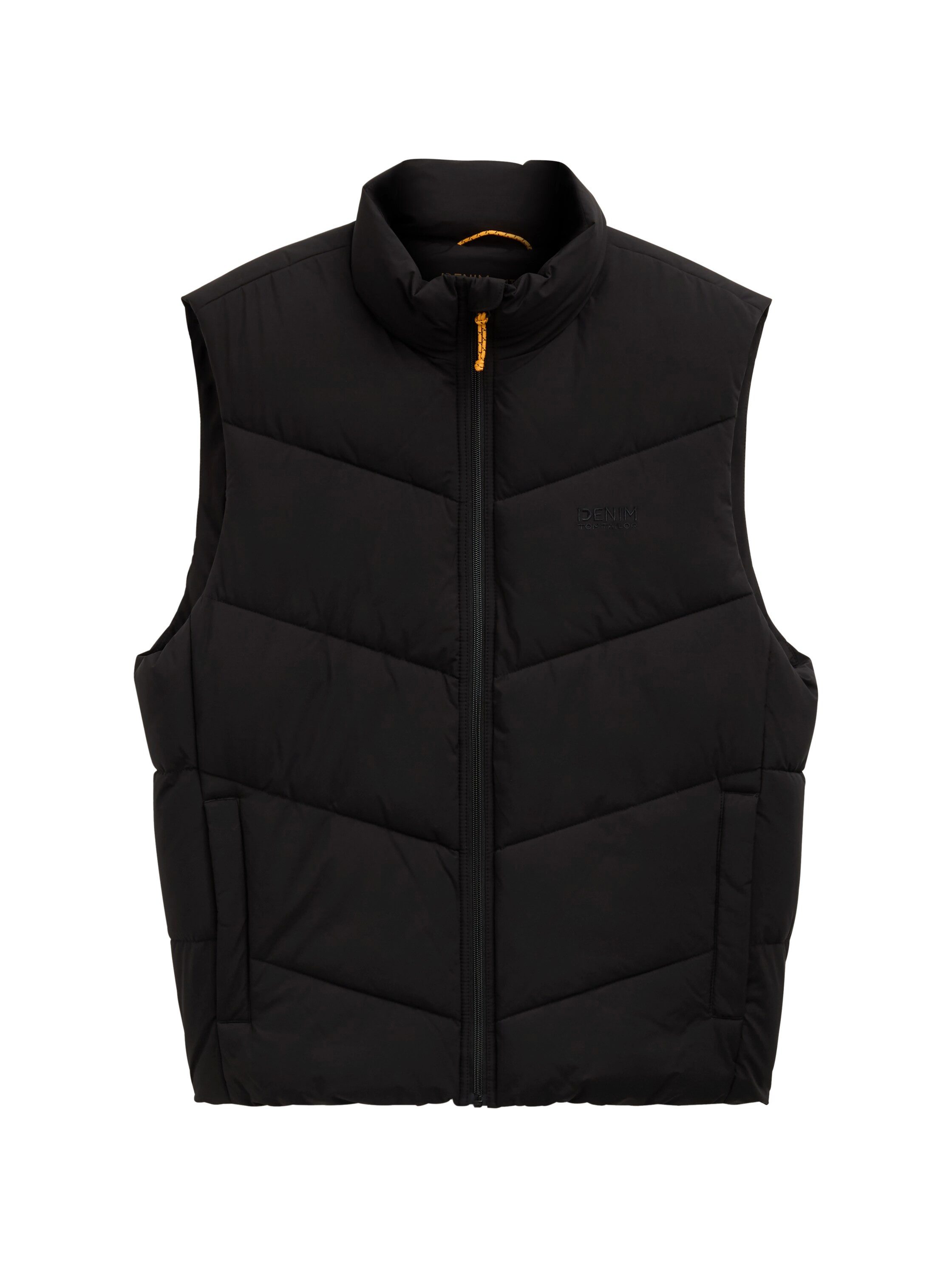 Tom Tailor Denim Bodywarmer met opstaande kraag en logo borduurwerk