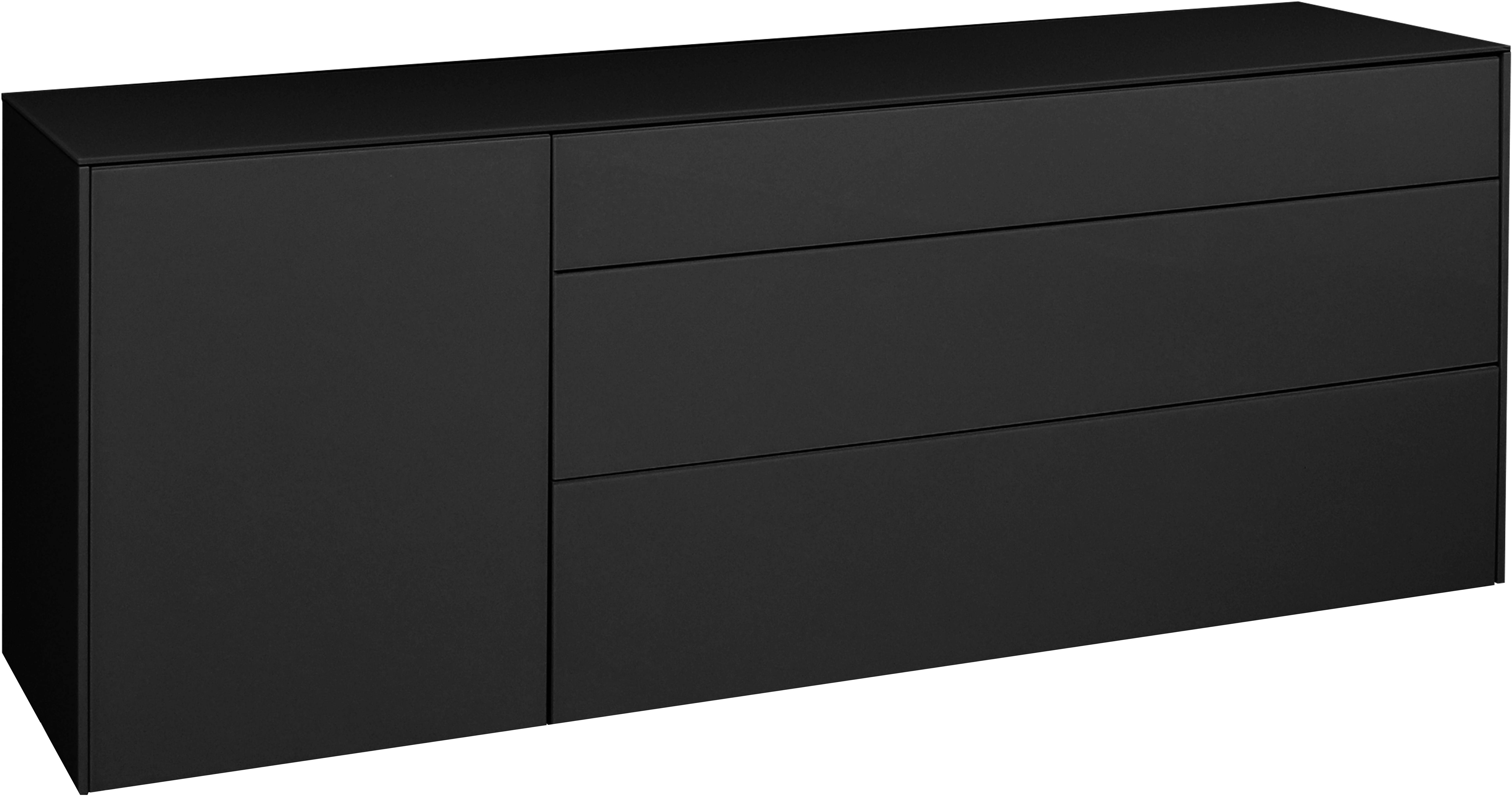 Mäusbacher Tv-meubel Imola BESTSELLER! Mäusbacher lowboard, met glasfront en glazen bovenblad, 1 lade lowboards grijs