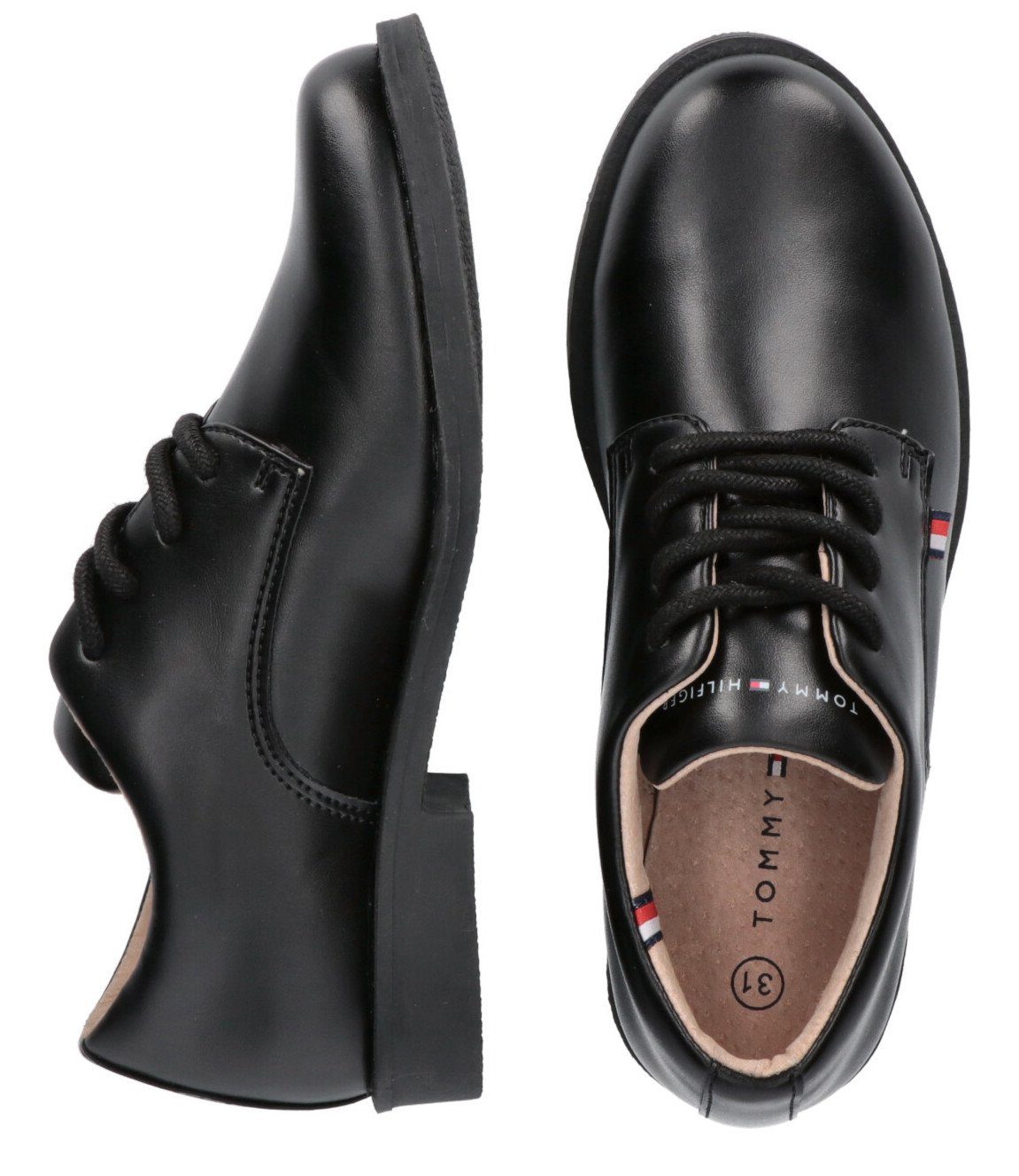 Tommy Hilfiger Veterschoenen Low-cut Bevestigingschoen, communieschoen, pak schoen met leren voering