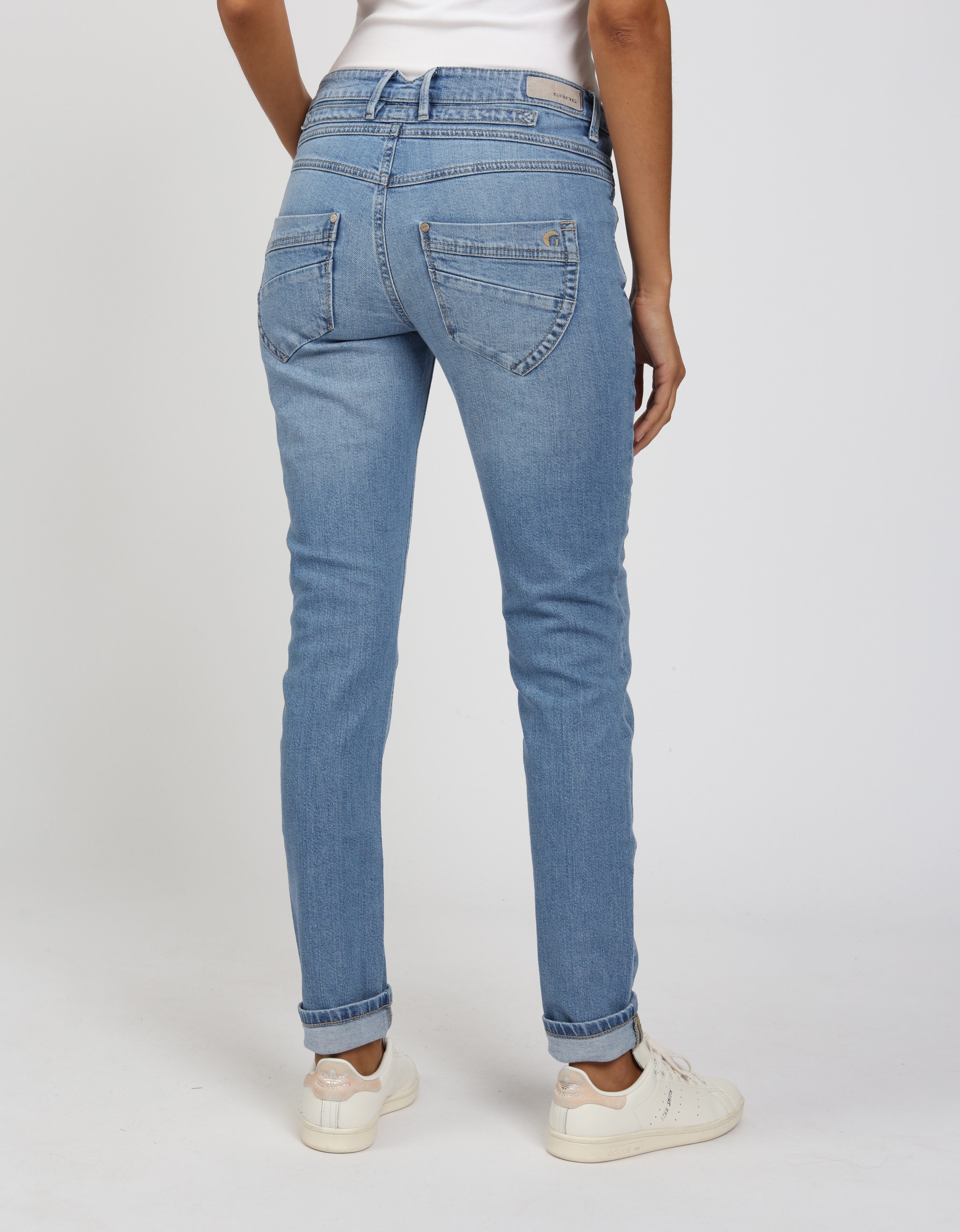 GANG Skinny fit jeans 94Medina met stijlvolle, half open knoopsluiting