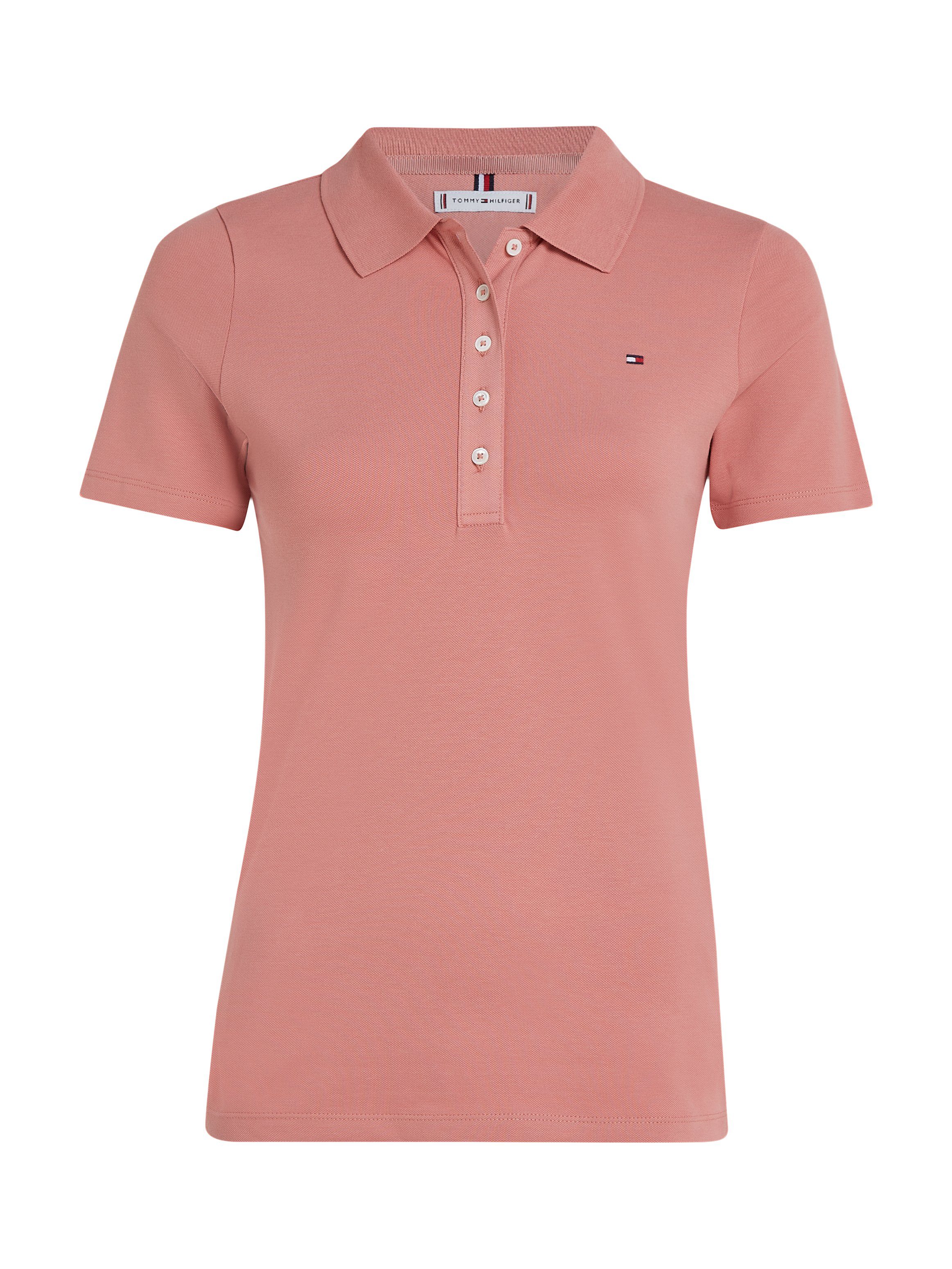 Tommy Hilfiger Poloshirt 1985 SLIM PIQUE POLO SS met discreet geborduurd tommy hilfiger logo