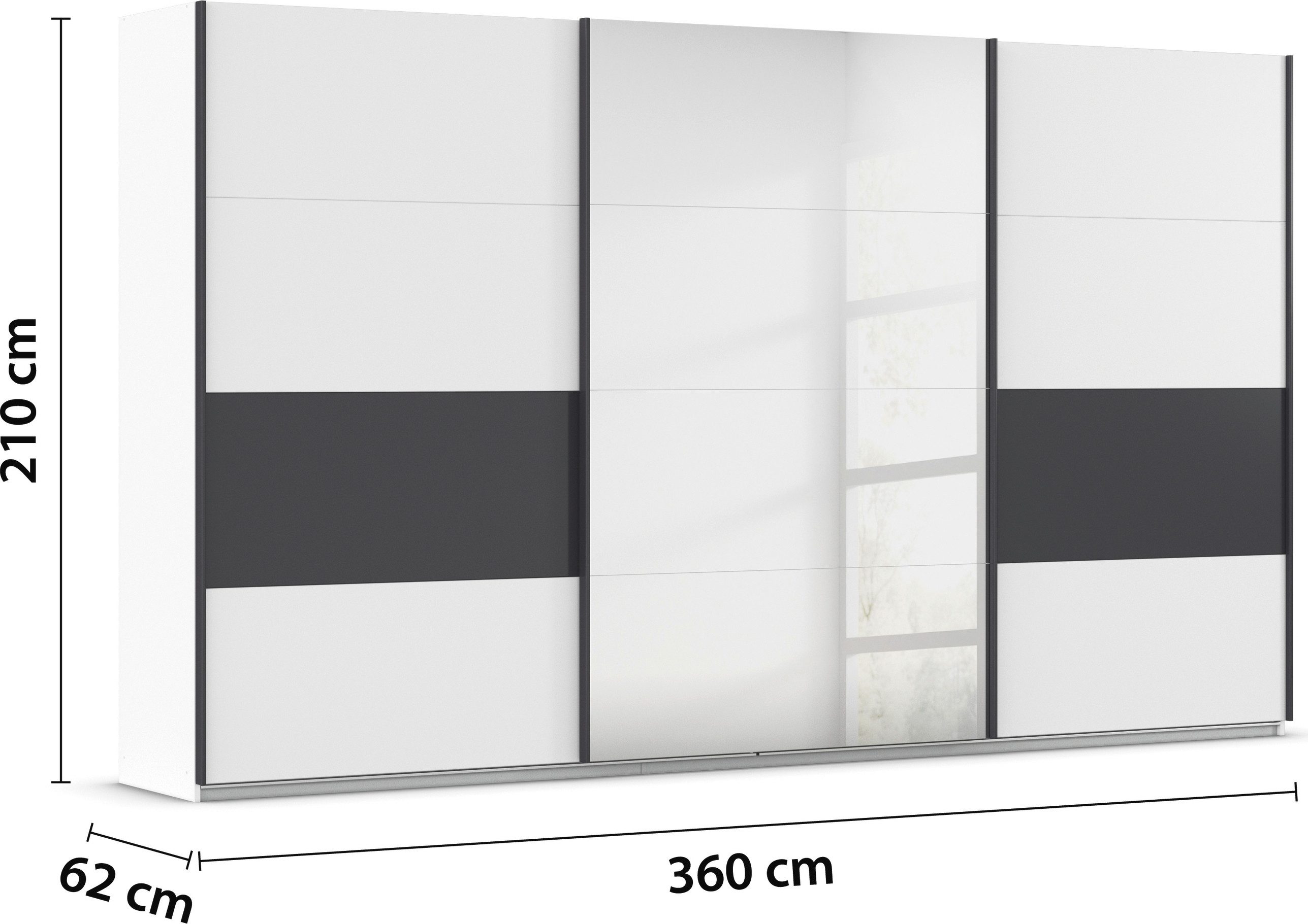 rauch Schuifdeurkast Kledingkast Kast Garderobe CORTONA inclusief indeling, 2 stoffen dozen en extra planken