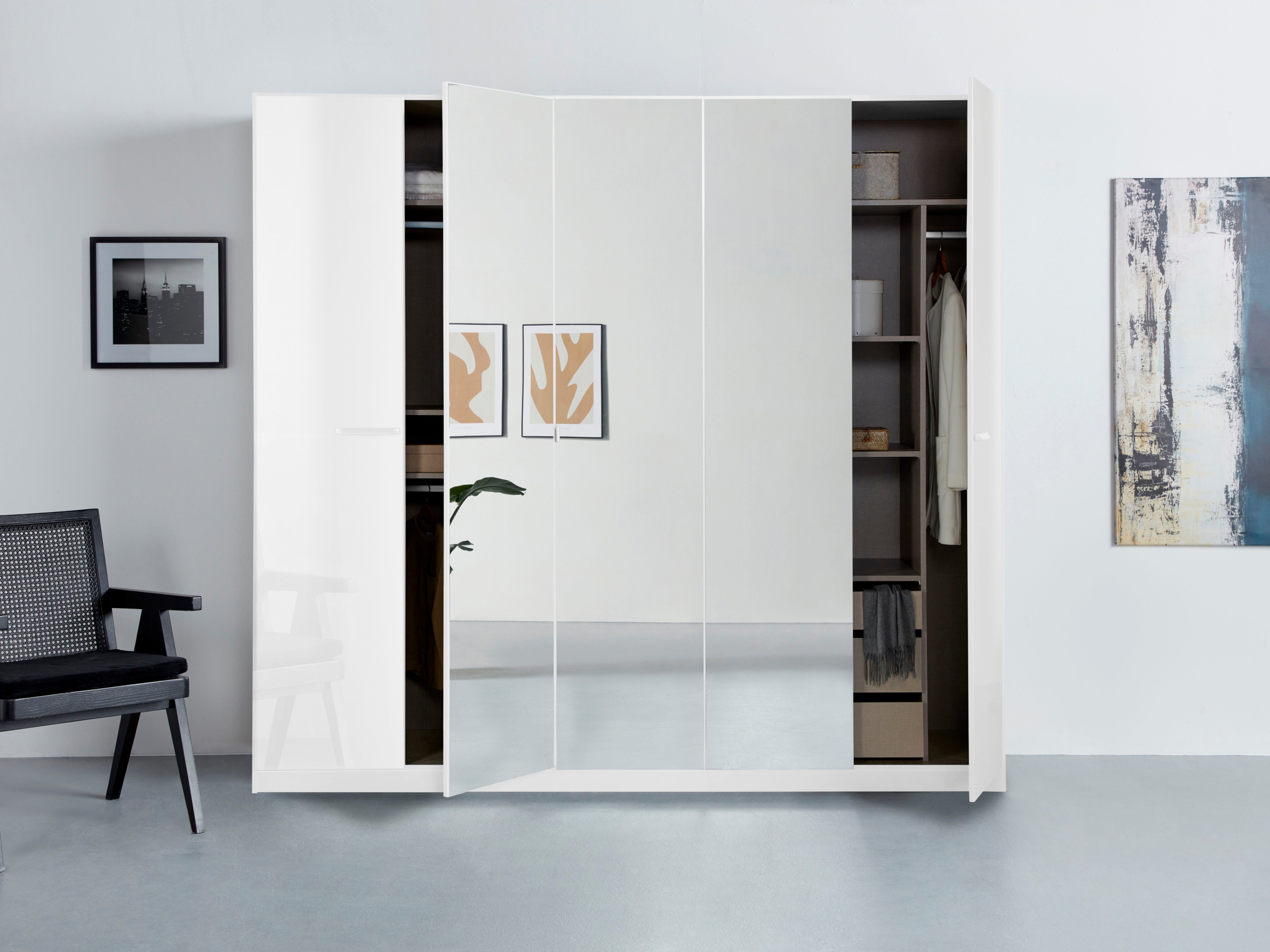 rauch Draaideurkast Kledingkast kast garderobe TOPSELLER OTELI incl. binnenindeling met 3 binnenlades extra planken optioneel met spiegel made in germany