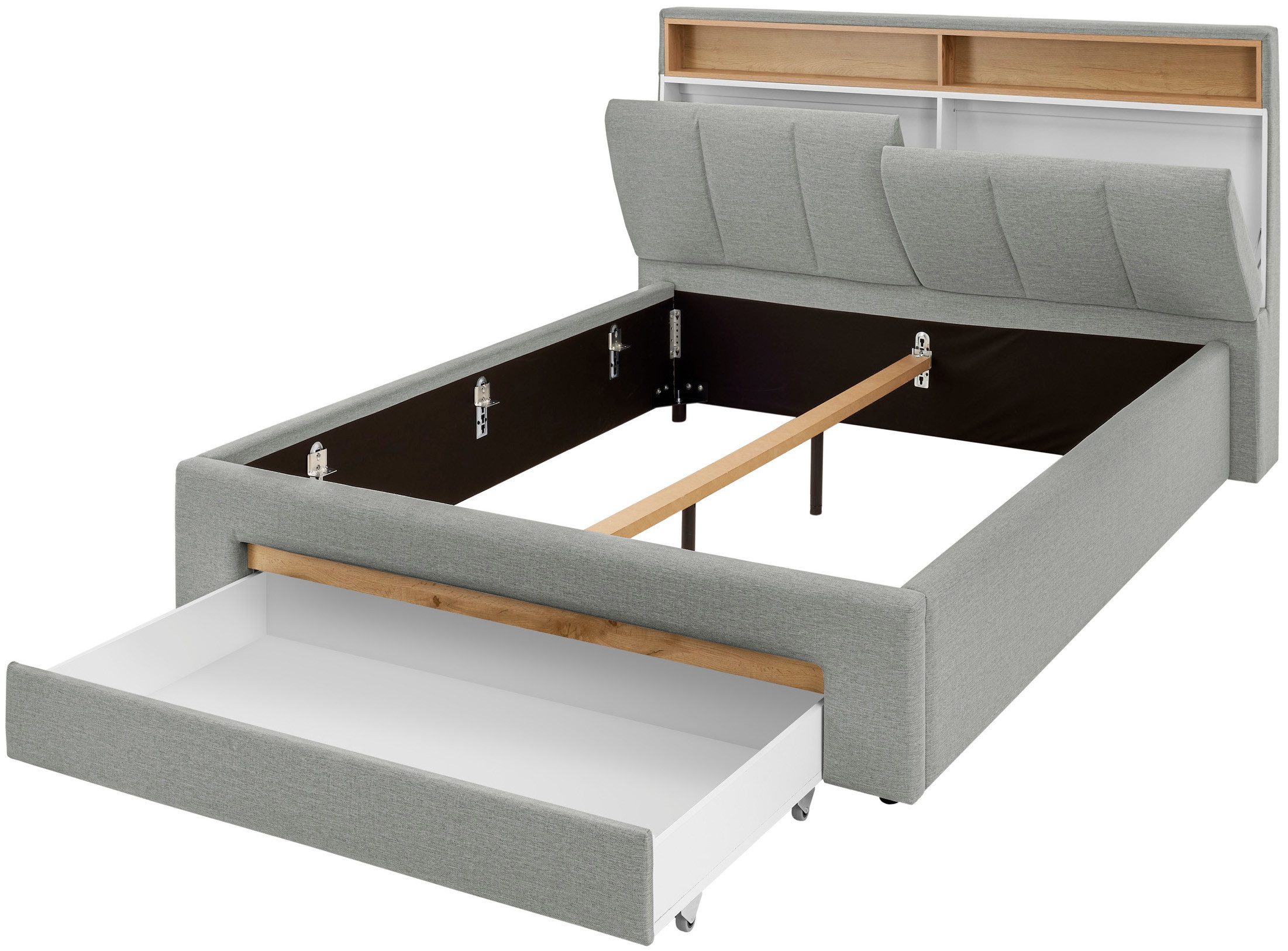 INOSIGN Gestoffeerd bed CiTY/GiRON,, gepolsterd opbergbed, met LED-verlichting Bedkisten met hondenbed of als opbergruimte, opklapbare hoofdeinden