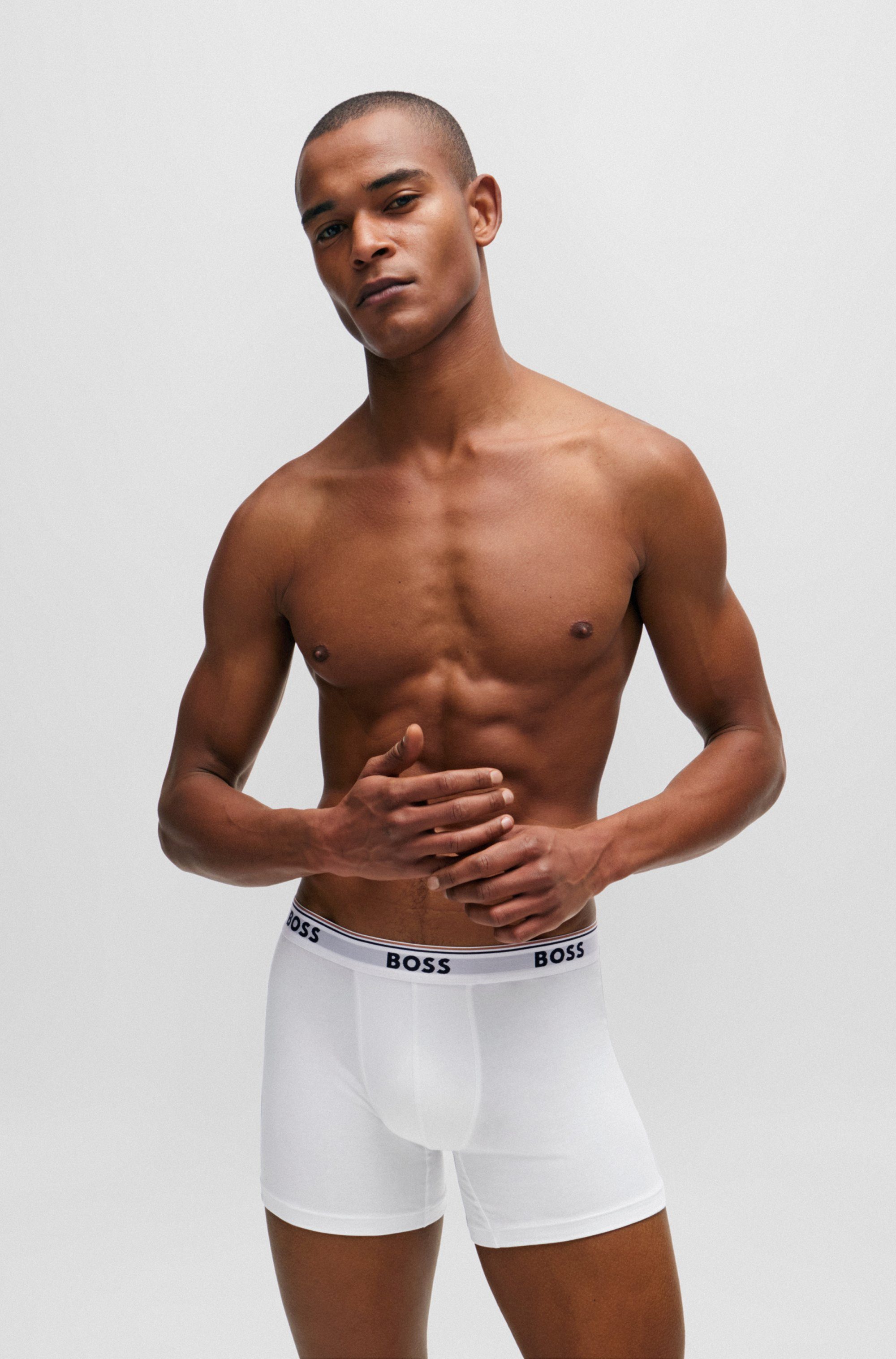 BOSS Lange boxershort BRIEF 3 PACK met in kleur bijpassende weefband (3 stuks)