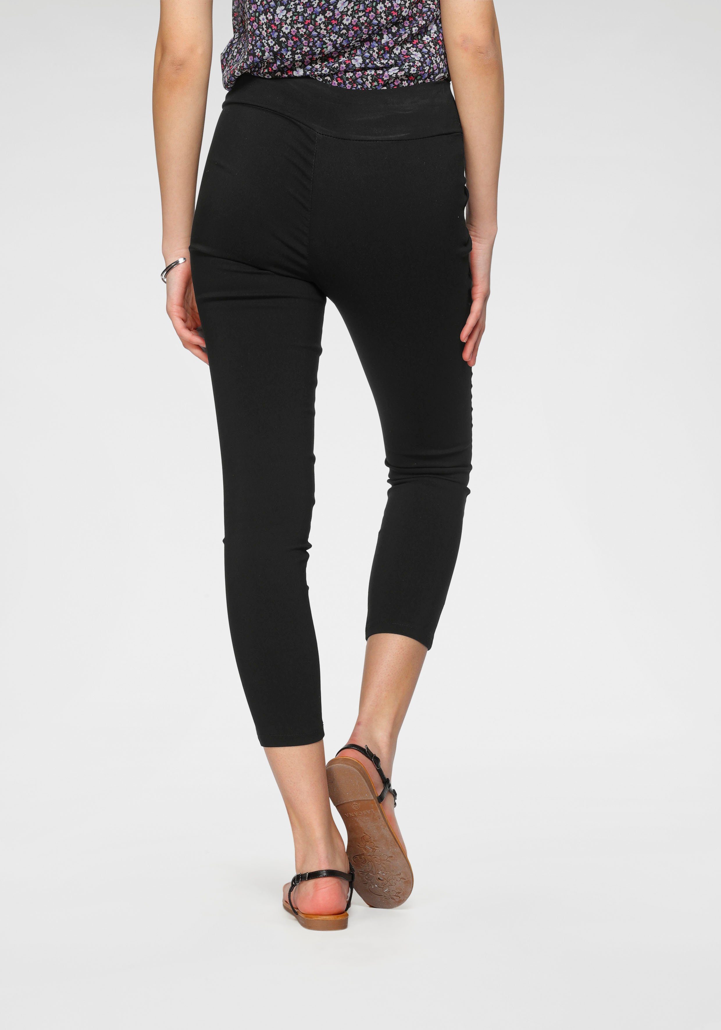 HaILYS Jeggings Trendy web-jeggings van HAILYS: en hoge stretchinhoud in 7/8-lengte (Strakke high waist vorm met elastische tailleband, brede manchetten)