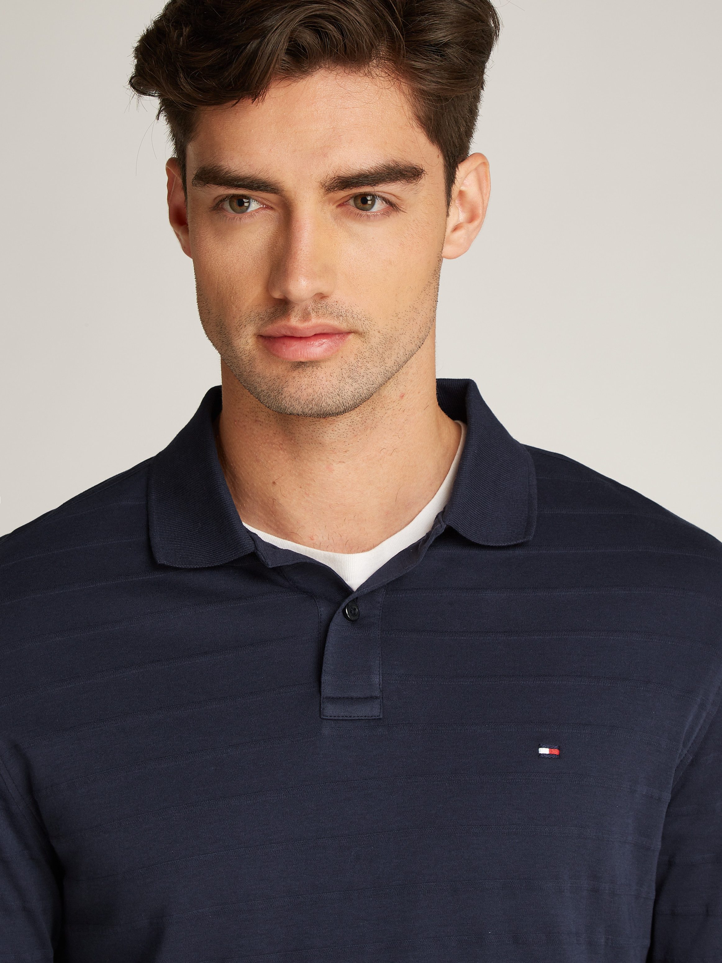 Tommy Hilfiger Poloshirt met lange mouwen MERC JACQUARD STRIPE LS REG POLO