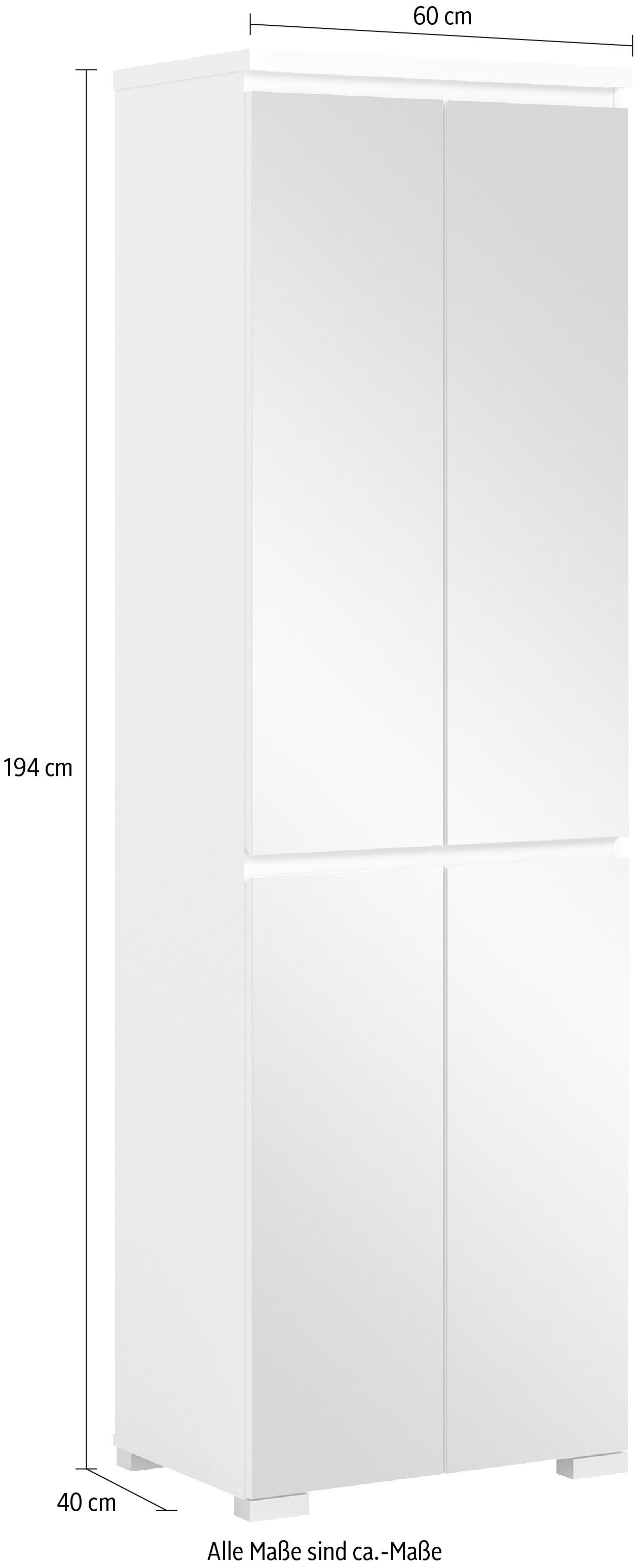INOSIGN Schoenenkast Skoskap, Diepte 40 cm, 4 Deuren, 9 Vakken, 7 in hoogte verstelbare Planken
