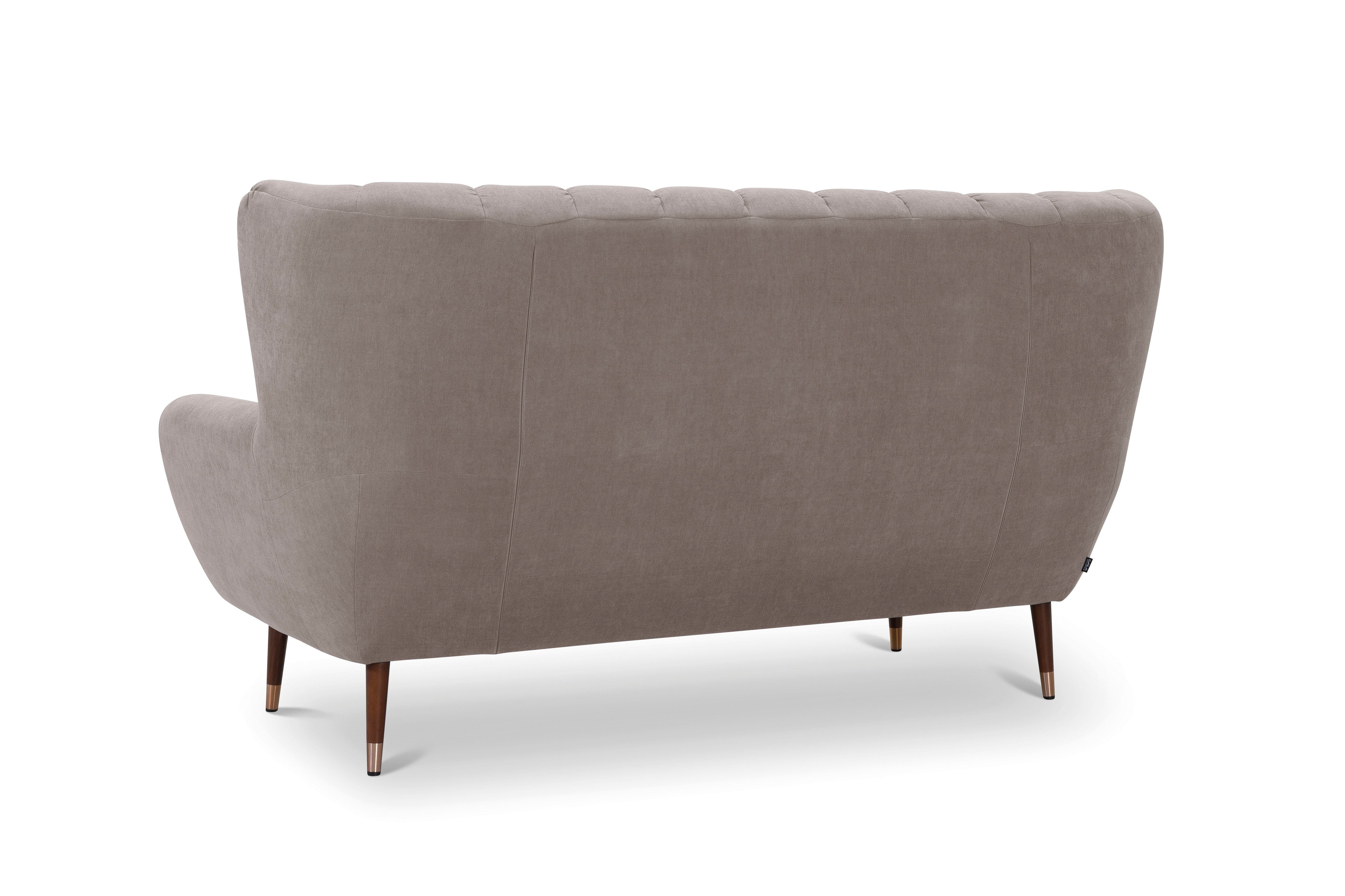 exxpo - sofa fashion 3-zitsbank Polly, comfortabel met hoge rugleuning, hoge poten, oorschelpbank