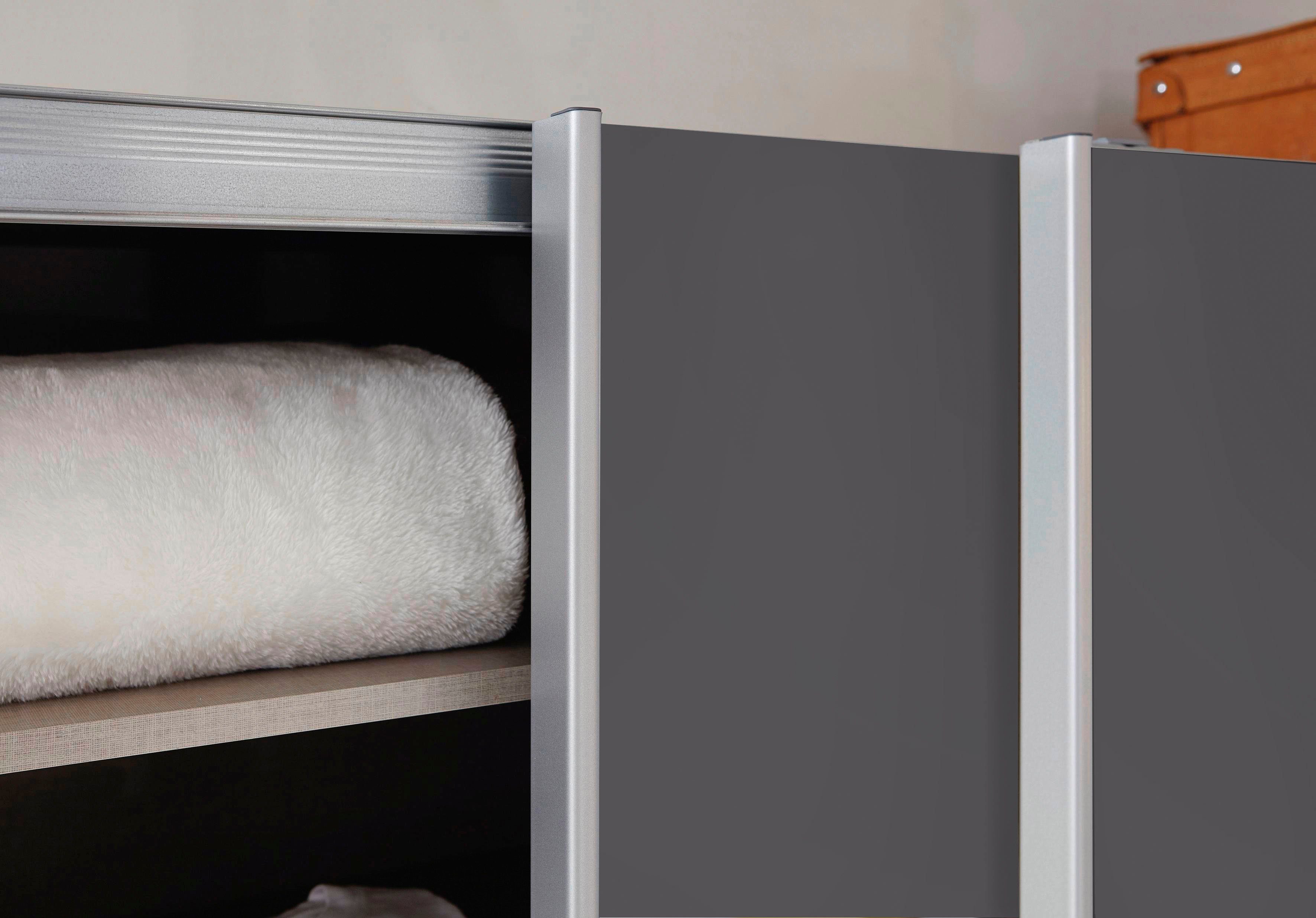 rauch Zweefdeurkast Quadra kledingkast BESTSELLER kast garderobe met mogelijkheid tot individuele frontuitvoering, lichtlopende deuren