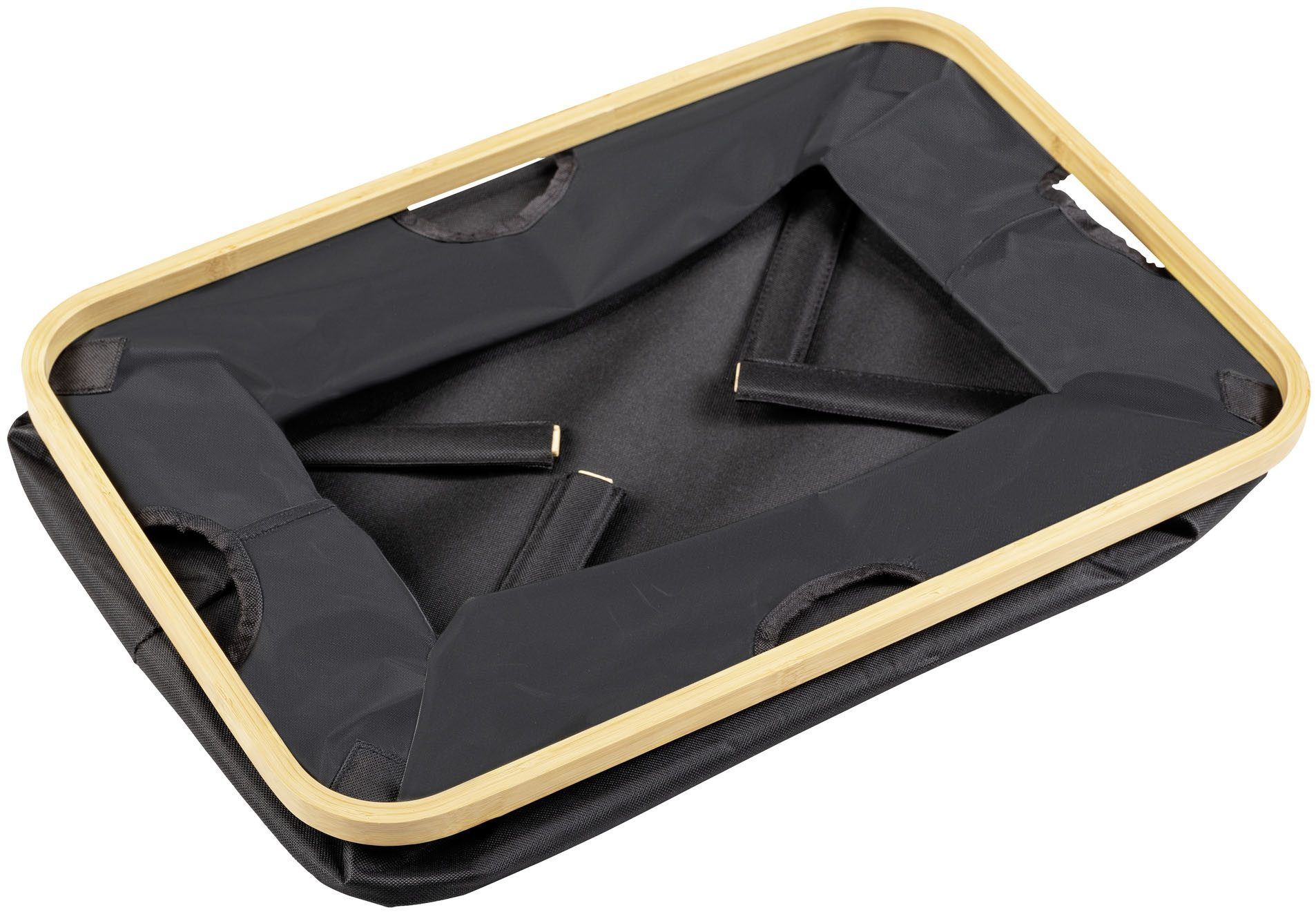 WENKO Wasmand Ecori opvouwbare wasverzamelaar, gerecycled polyester met bamboe frame (1 stuk)
