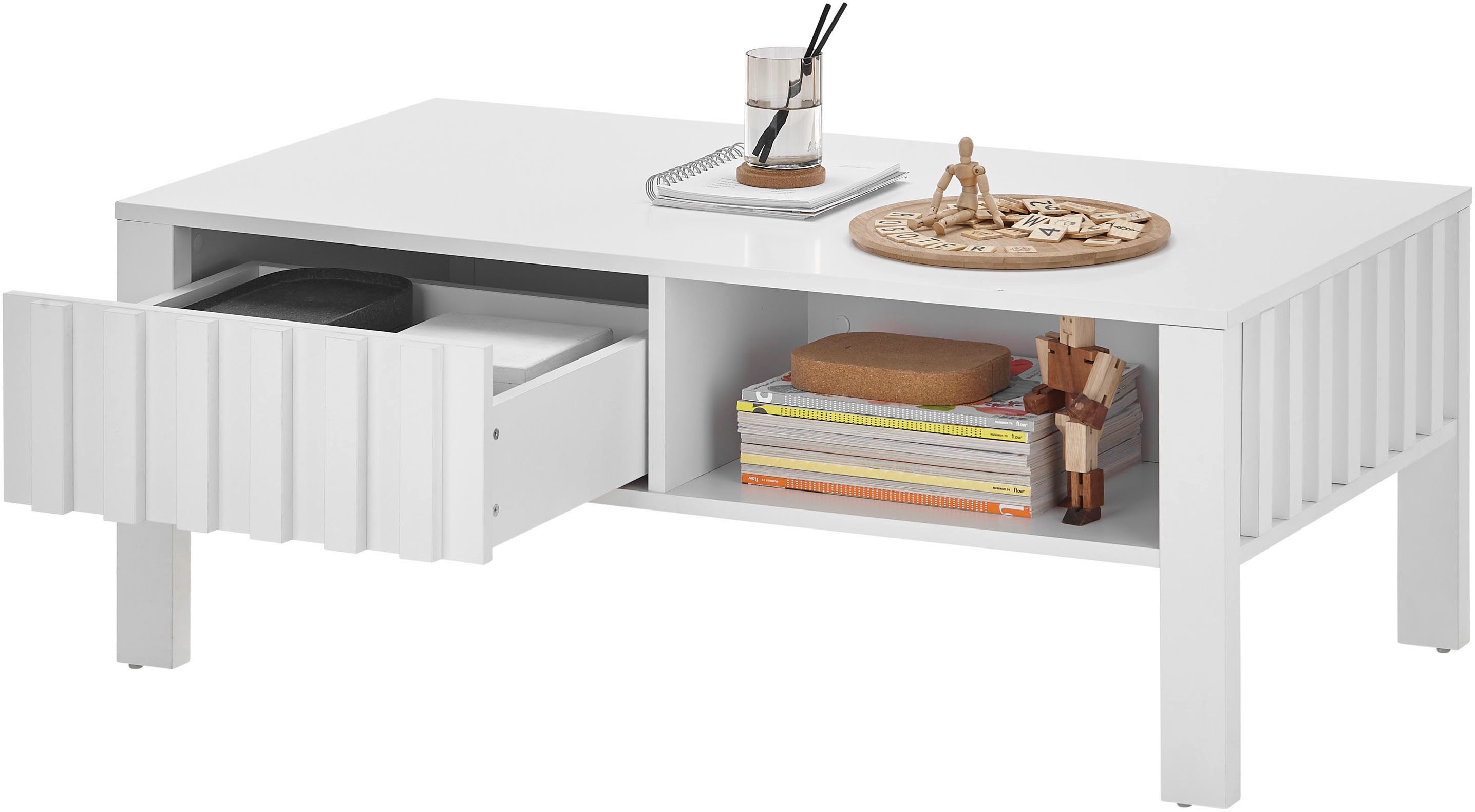 Stolkom Salontafel Mao wit mat, salontafel, BxHxD 108x42,5x60 cm