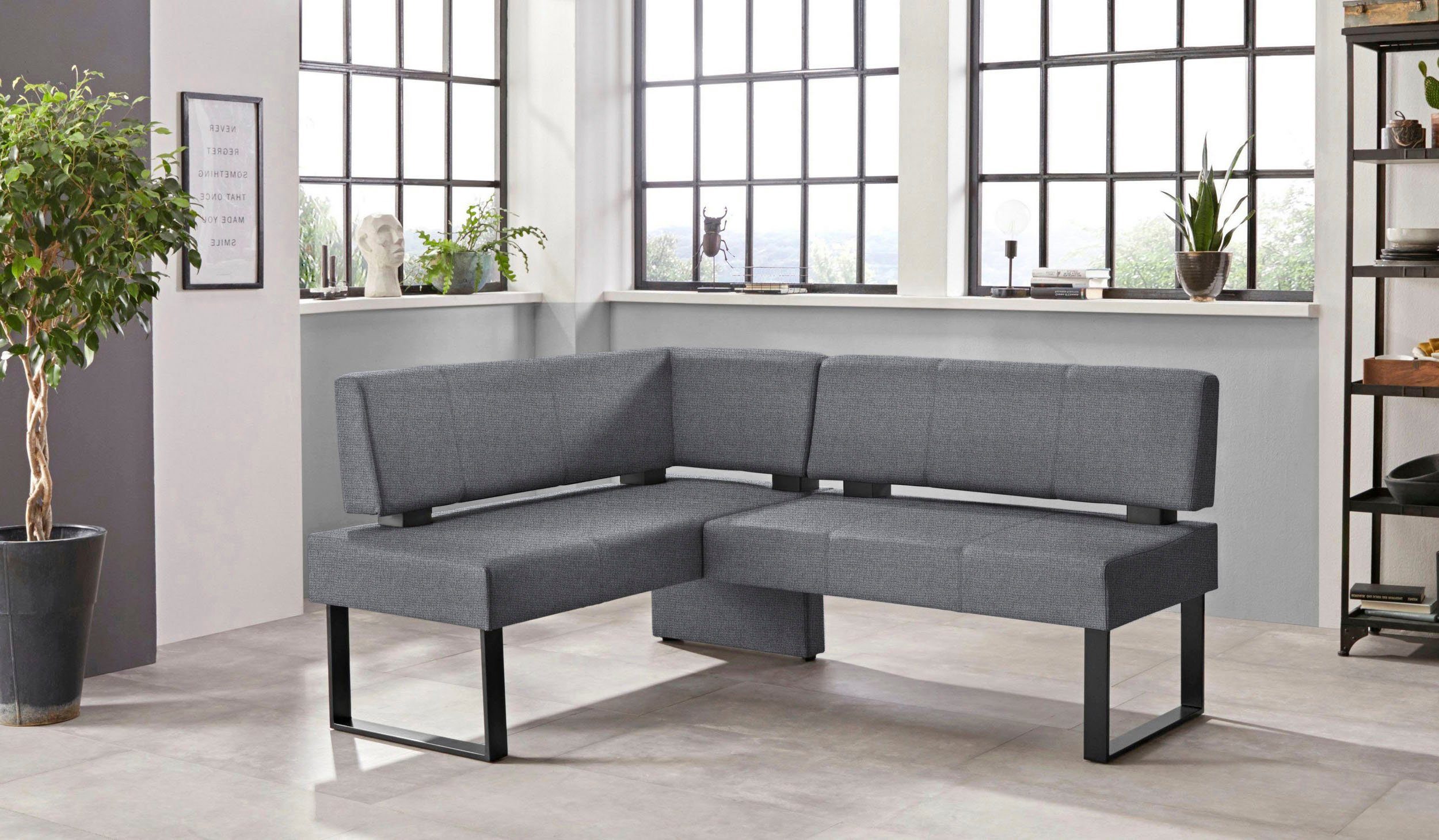 Home affaire Hoekbank Oliver met metalen frame, keukenbank verschillende hoezen cord eetkamerbank ottos choice